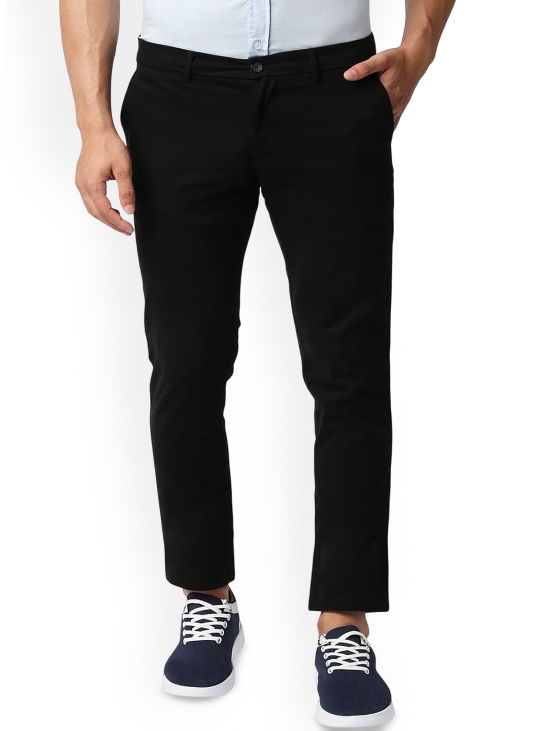 

Basics Men Tapered Fit Trousers, Black