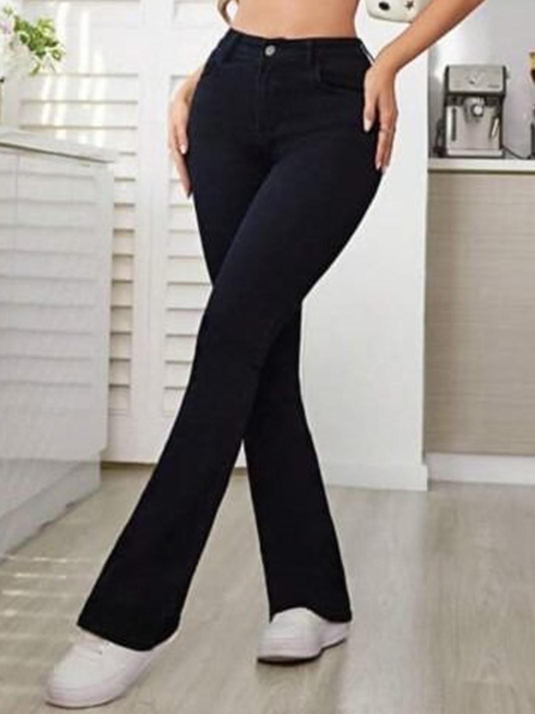 

BROADSTAR Women Smart Bootcut High-Rise Stretchable Jeans, Black
