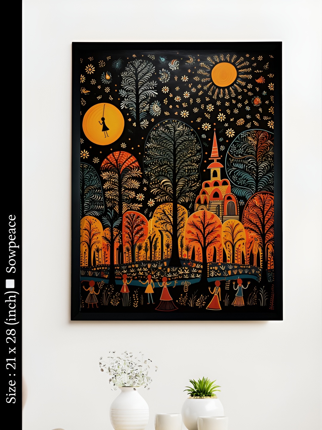 

SOWPEACE Black & Orange 1 Piece Canvas Other Wall Paintings