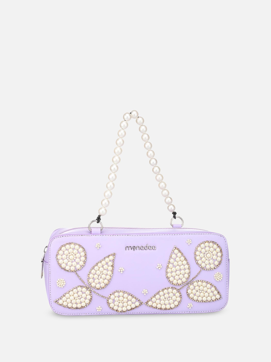 

Monadaa Structured Embellished Handheld Bag, Lavender