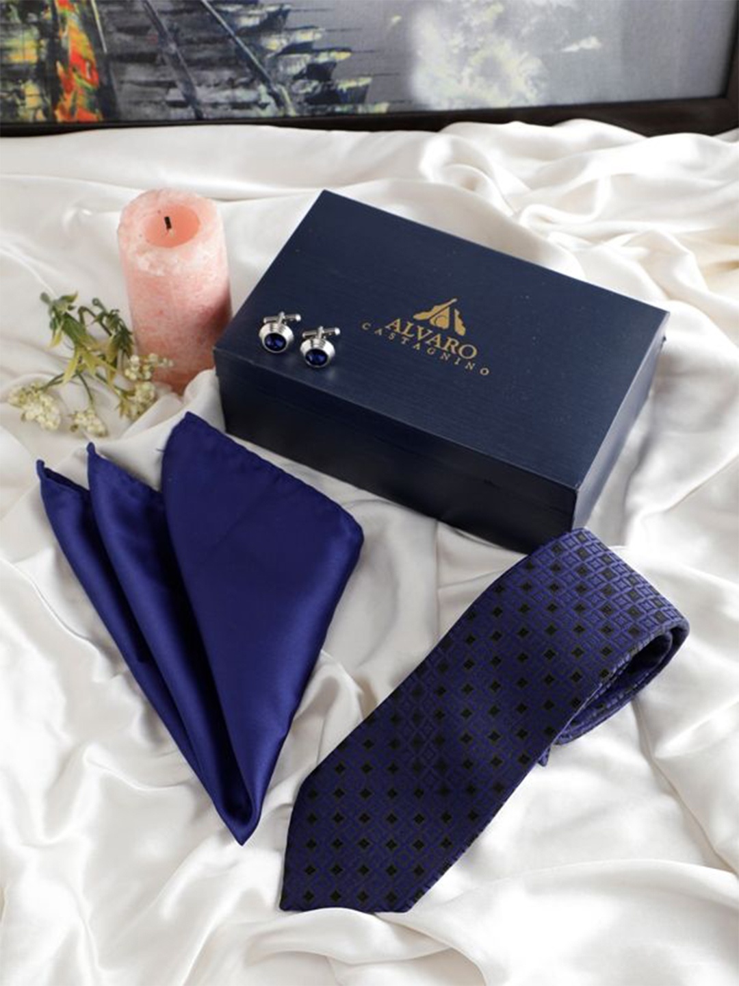 

Alvaro Castagnino Men Accessory Gift Set of, Blue