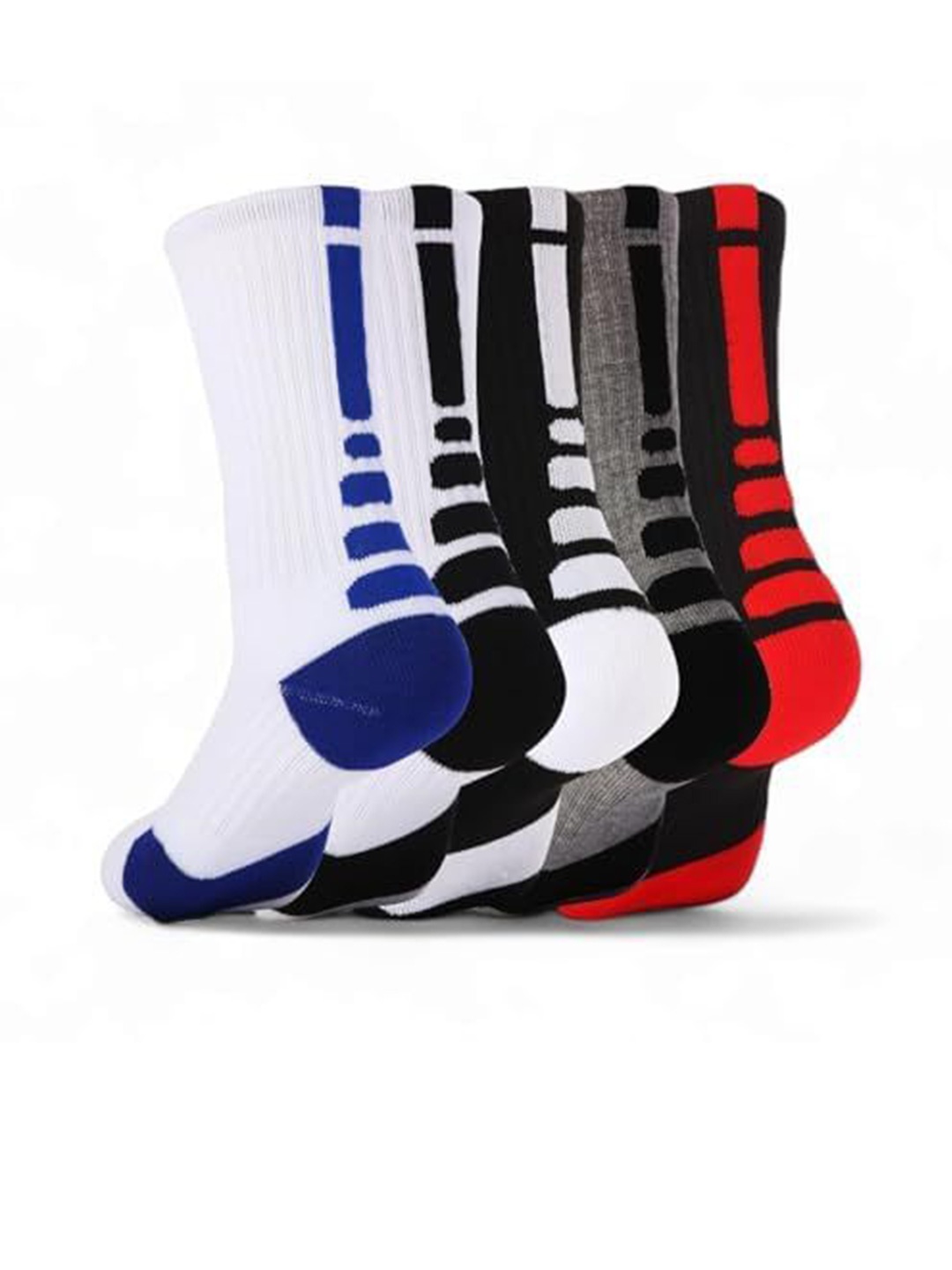 

Sockscarving Men Pack Of 5 Patterned Cotton Calf Length Socks, White