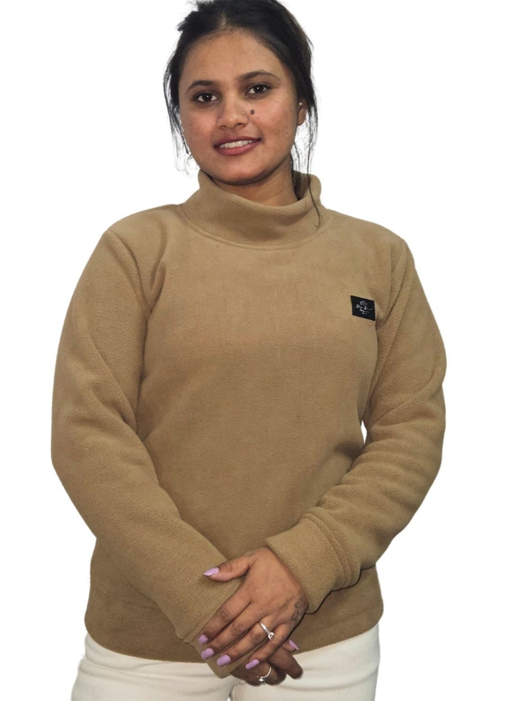 

Looks United Women Woollen Pullover Sweater, Camel brown