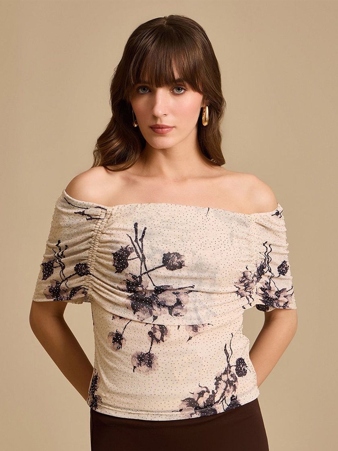 

Kazo Women Posie Beige Top