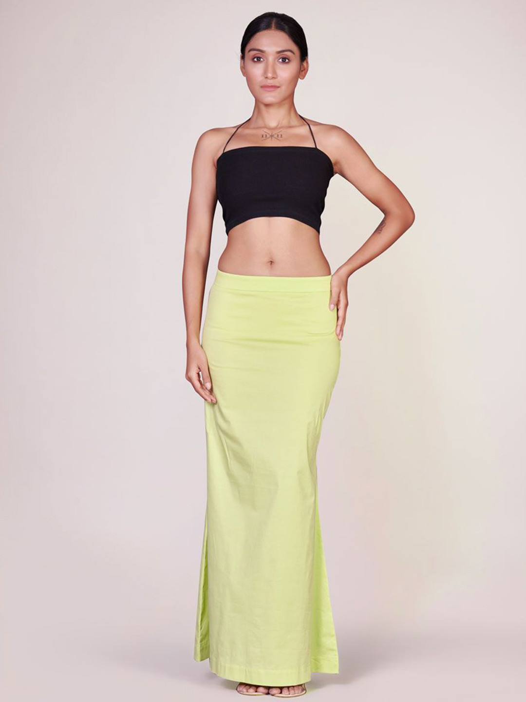 

I AM BY DOLLY JAIN D'coat Simple Petticoat Saree Shapewear, Green