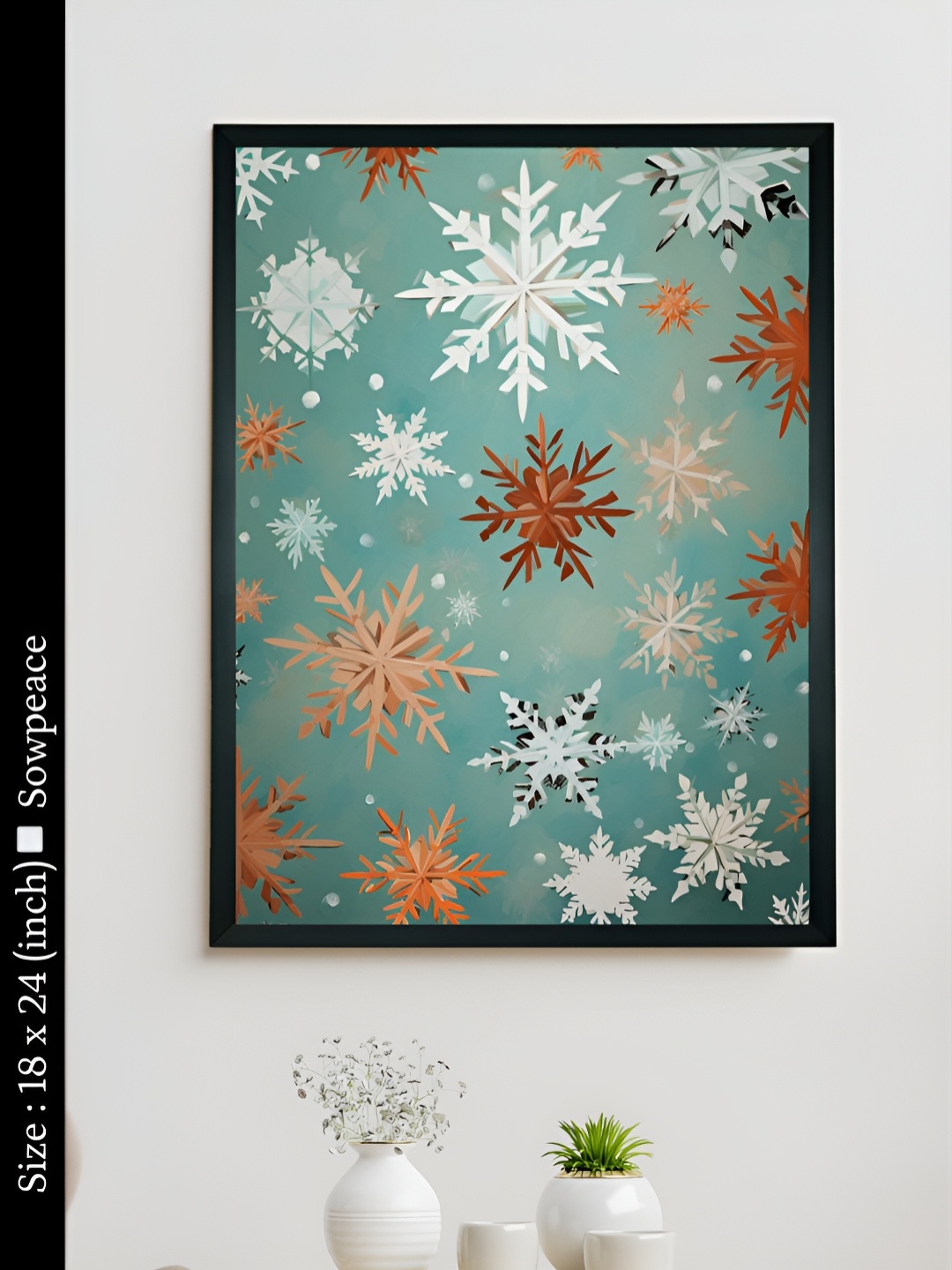 

SOWPEACE Turquoise Blue & White 1 Piece Canvas Abstract Wall Photographs
