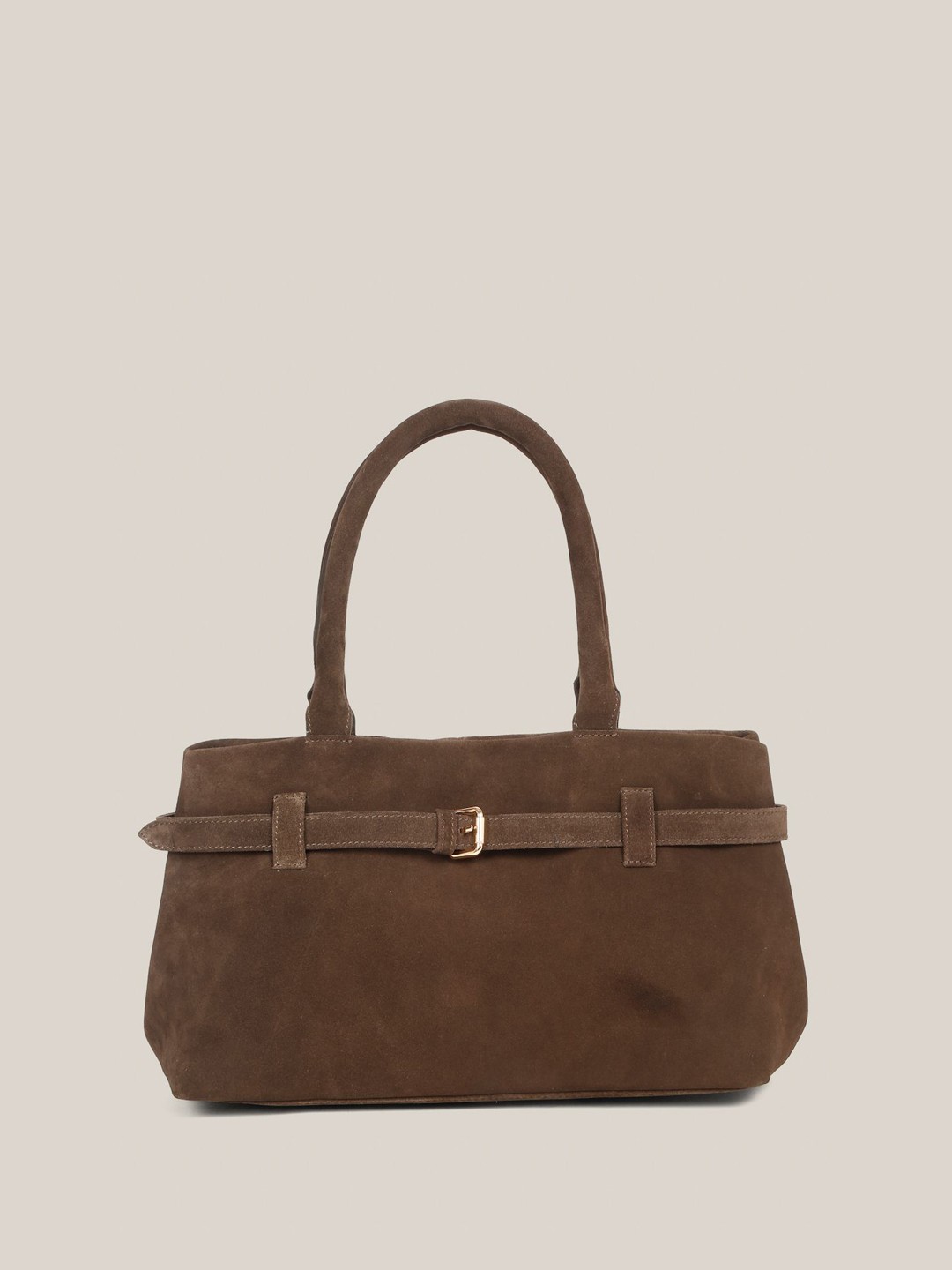 

HATS OFF ACCESSORIES Women Solid Structured Leather Handheld Bag, Brown