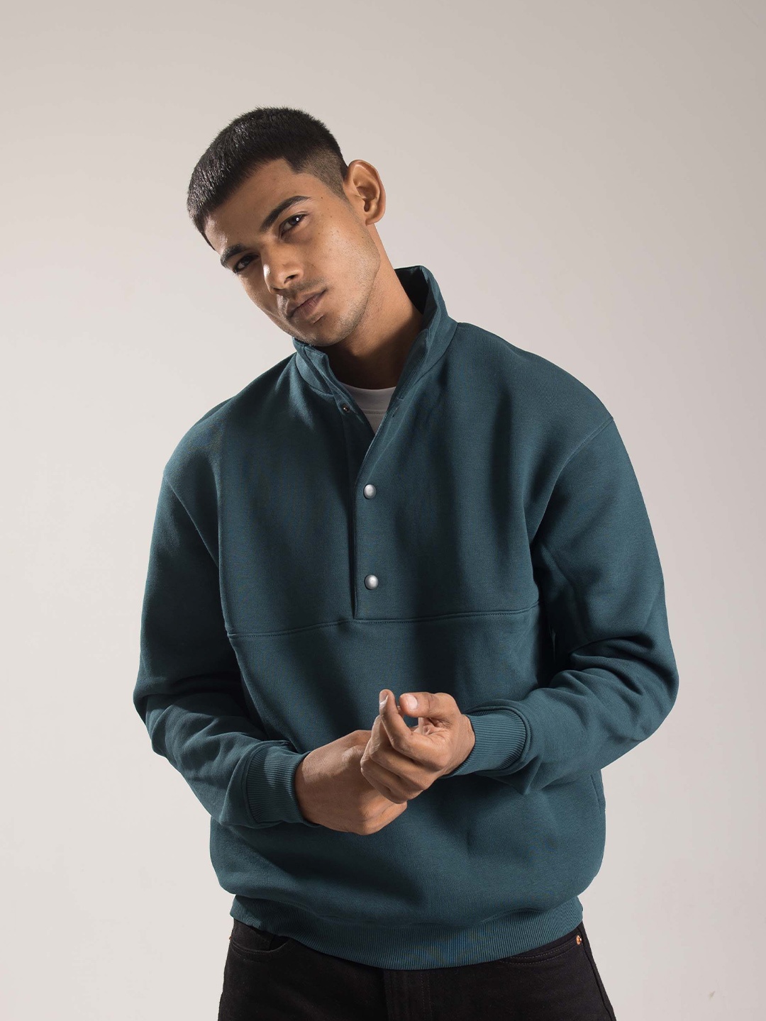 

ONEWAY Men Solid Comfort and Classic Fit Sweat Shirt, Teal