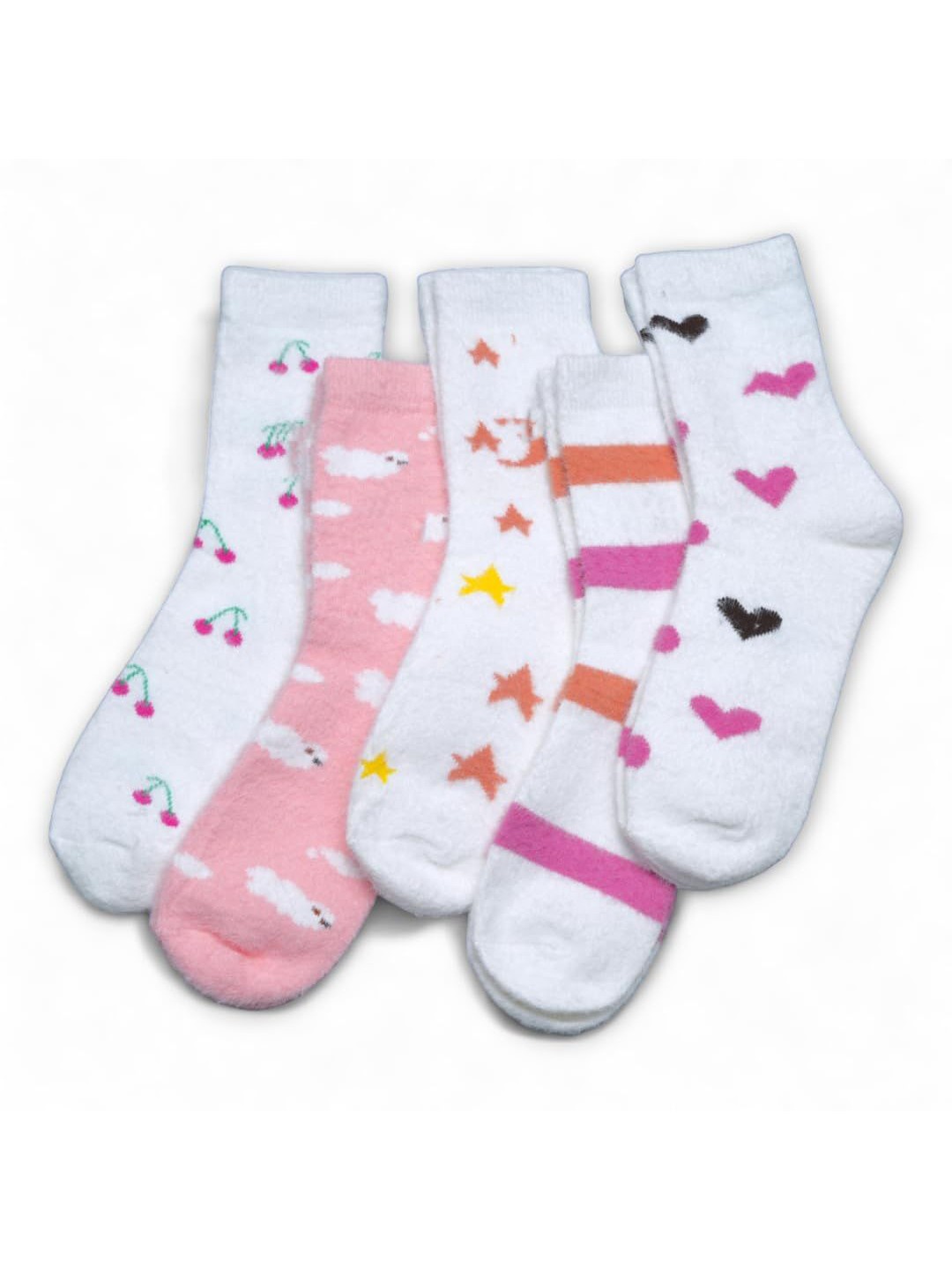 

Sockscarving Women Pack Of 4 Patterned Cotton Calf-Length Socks, White