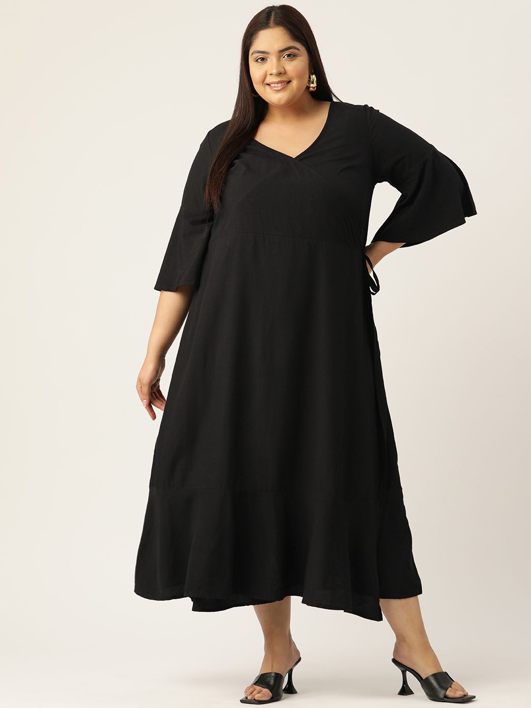 

theRebelinme Women Plus Size A-Line Dress, Black