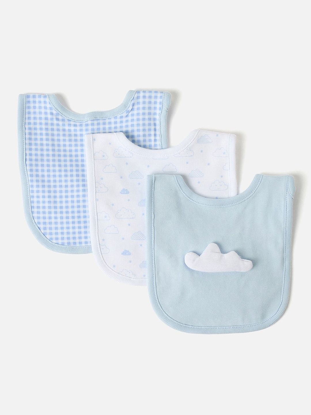 

Juniors by Babyshop Infant Boys Pack Of 3 Printed Cotton Bibs, Blue
