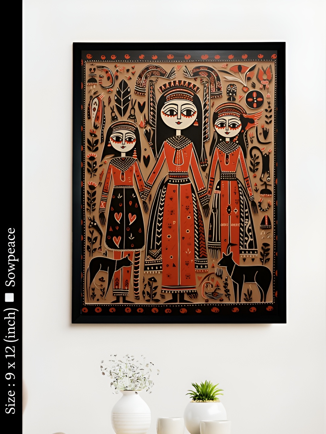 

SOWPEACE Black & Brown 1 Piece Canvas Abstract Wall Paintings
