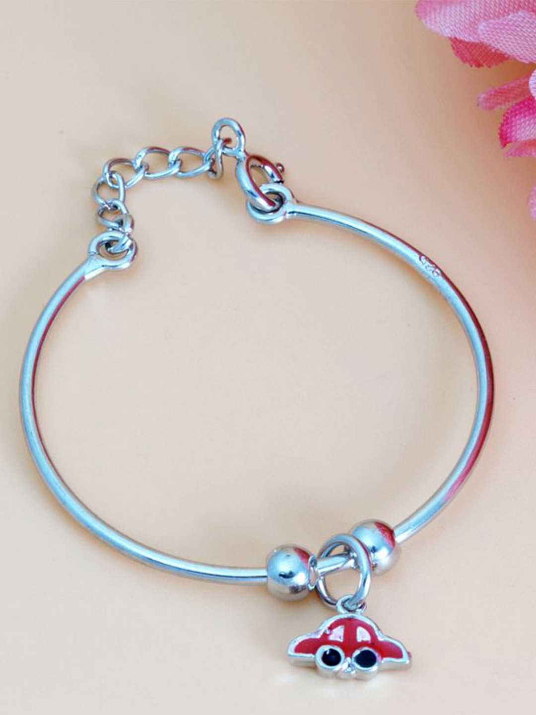 

Tuanz Silver Jewelry Kids Pack of 2 925 Silver Rhodium Plated Bangle-Style Bracelet