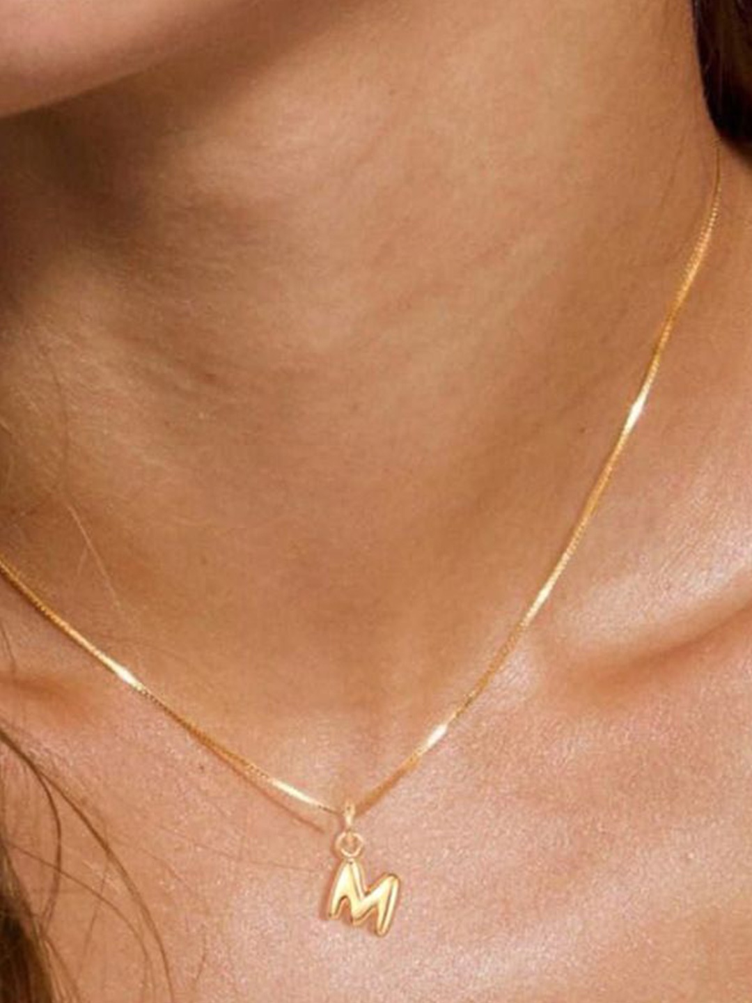 

StyleCast x Revolte Gold-Plated M-Alphabet Initial Pendant with Chain