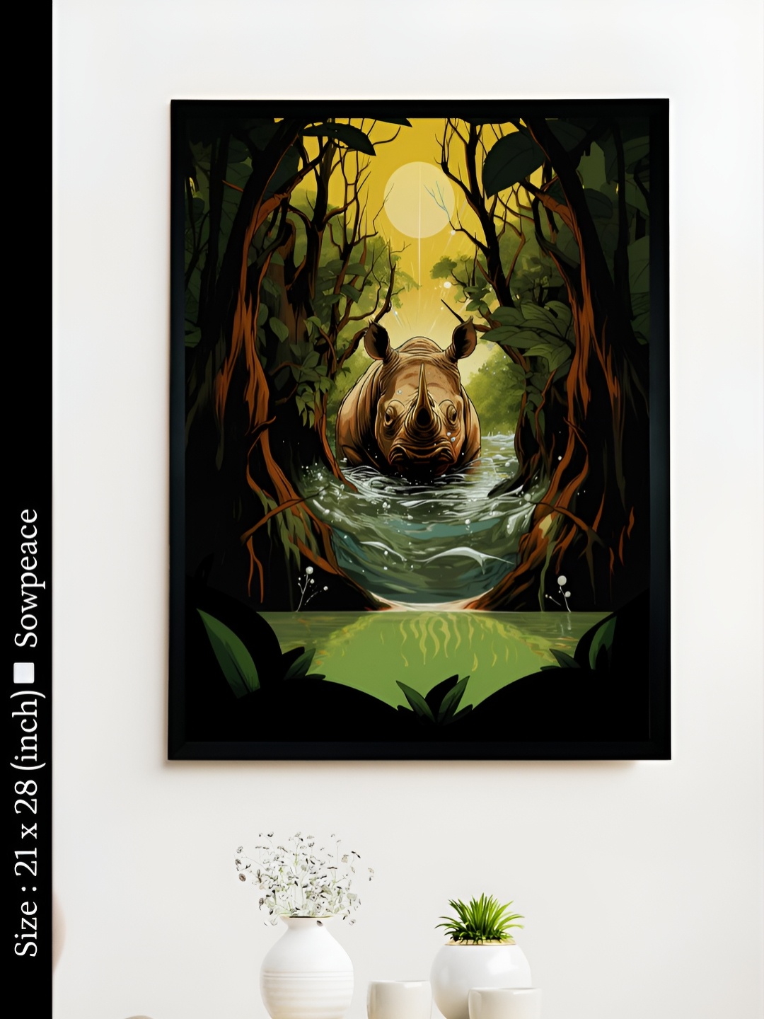 

SOWPEACE Green & Black 1 Piece Canvas Other Wall Paintings