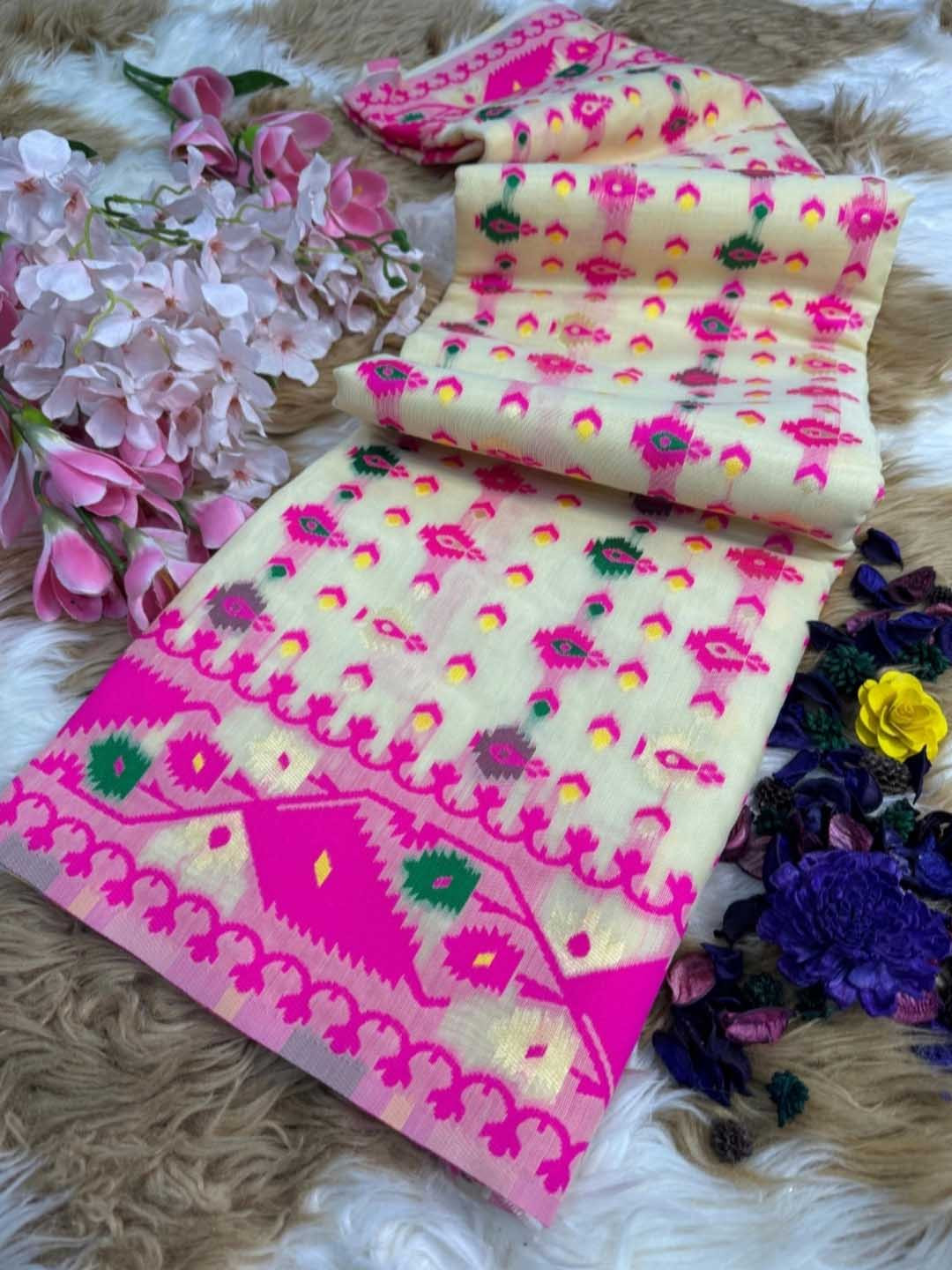

DIVASTRI Woven Design Zari Banarasi Saree, Pink