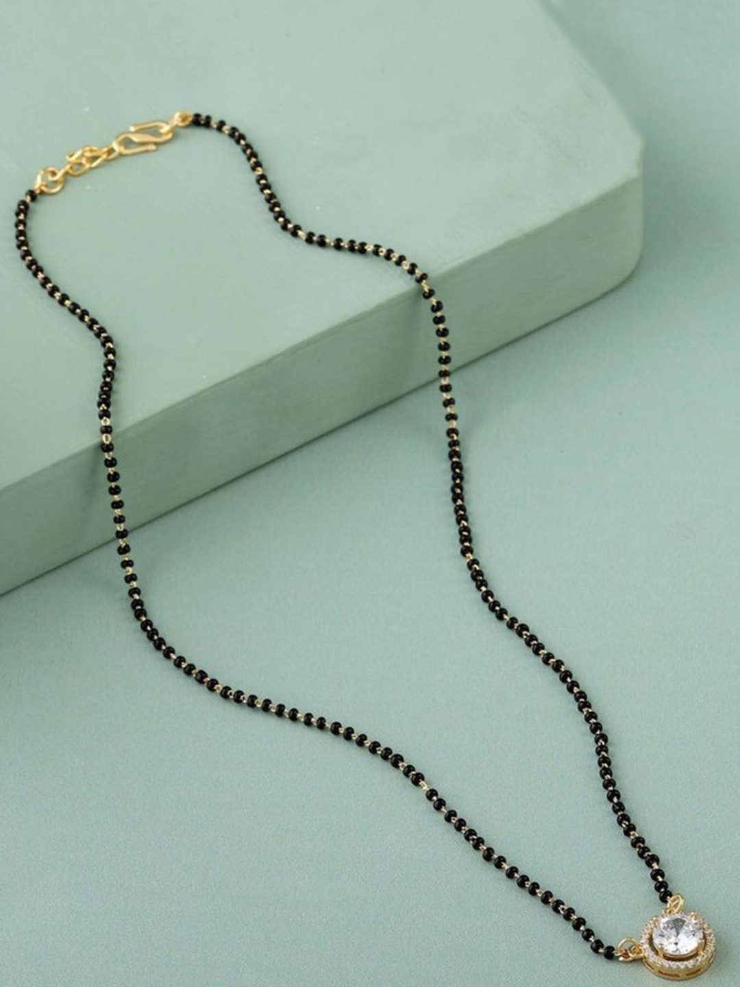 

Wynona Set Of 2 Gold-Plated Stone Studded & Beaded Mangalsutras