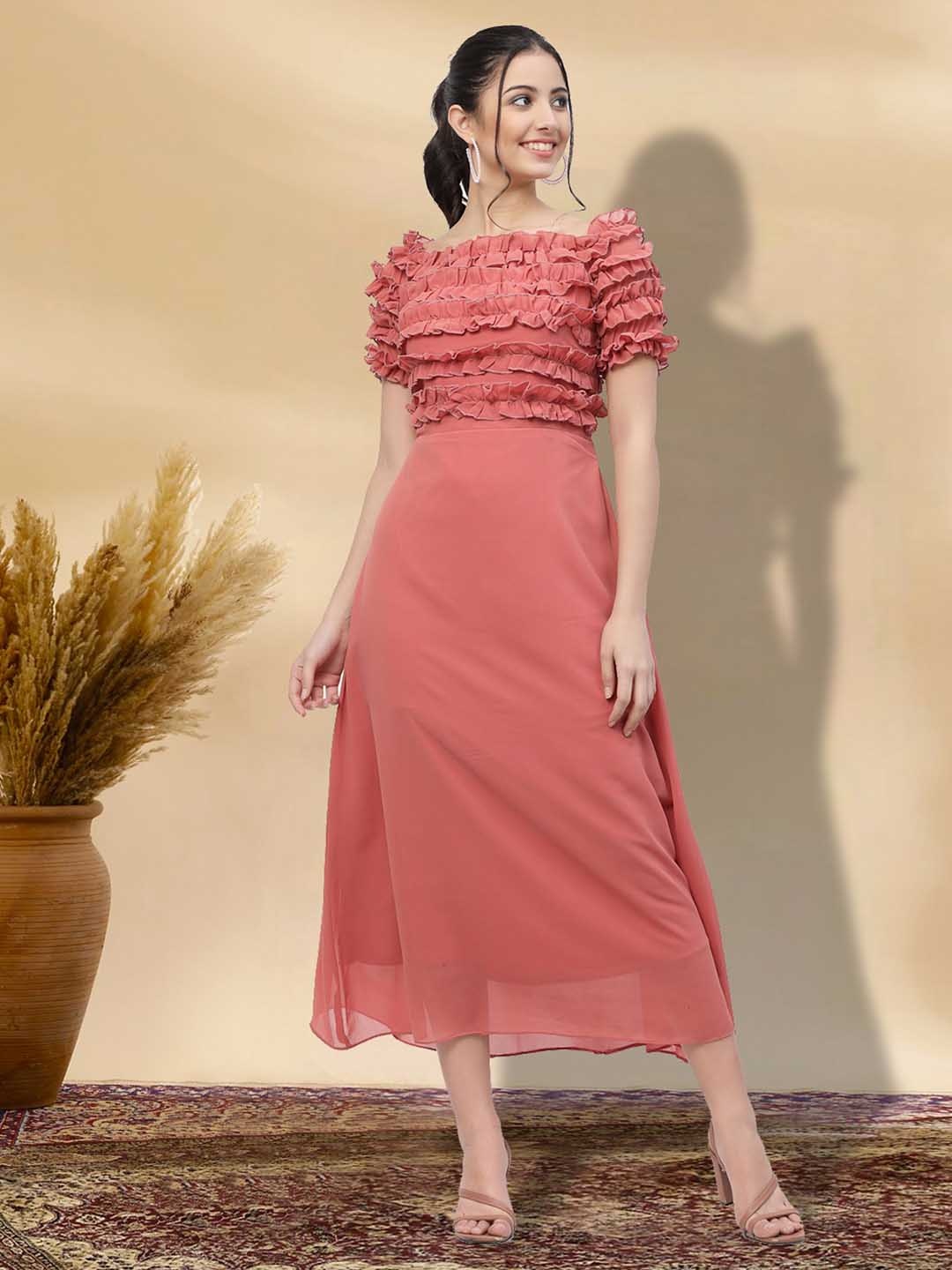

BAESD Applique Fit & Flare Dress, Peach