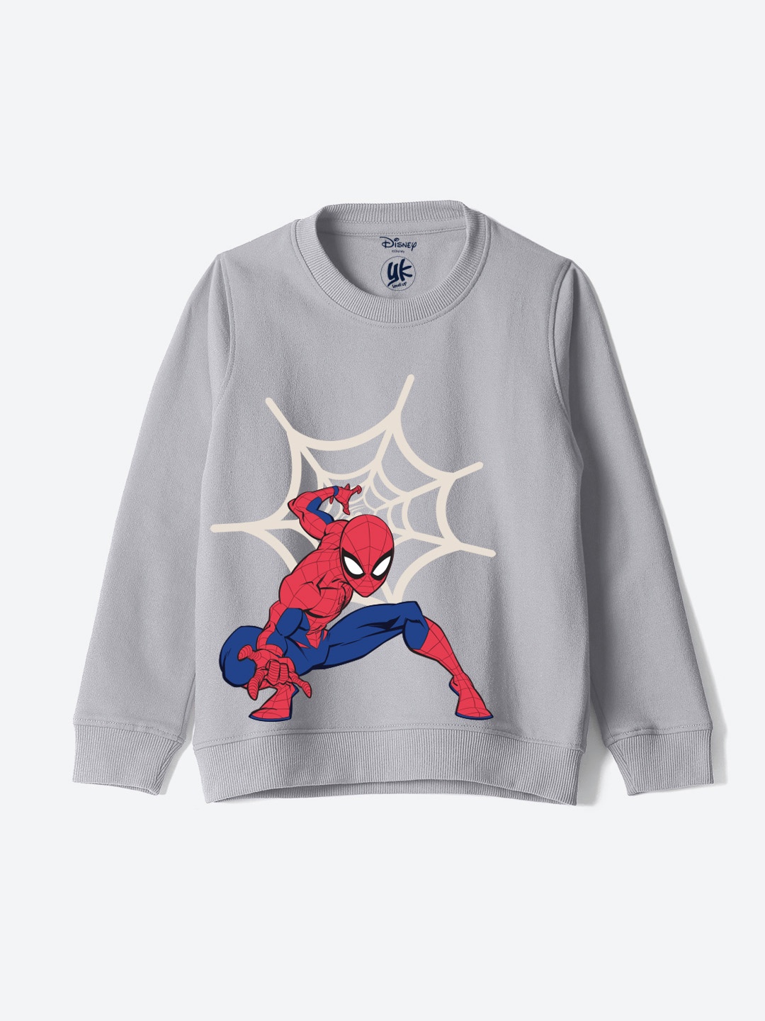 

YK Marvel Boys Spider-man Character Printed Sweatshirt, Grey