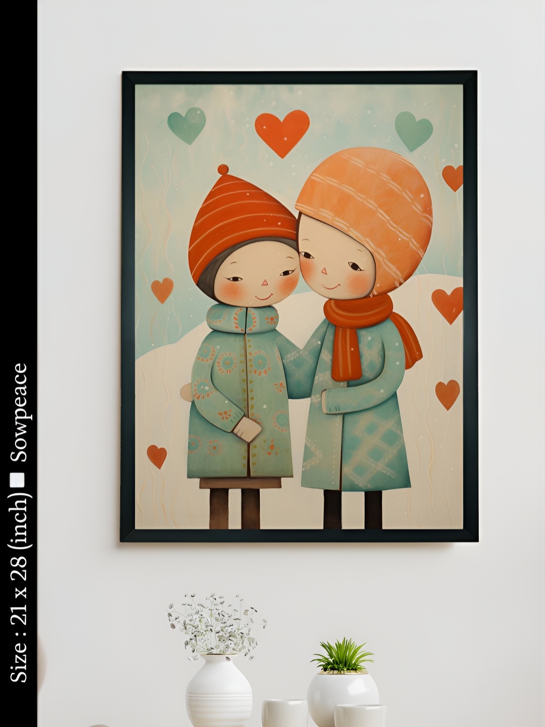 

SOWPEACE Green & Orange 1 Piece Canvas Abstract Wall Photographs