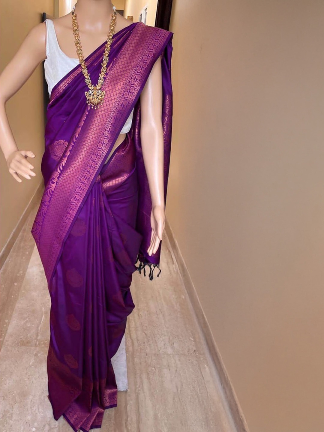 

Visit Wear Woven Design Zari Pure Silk Banarasi Saree, Purple