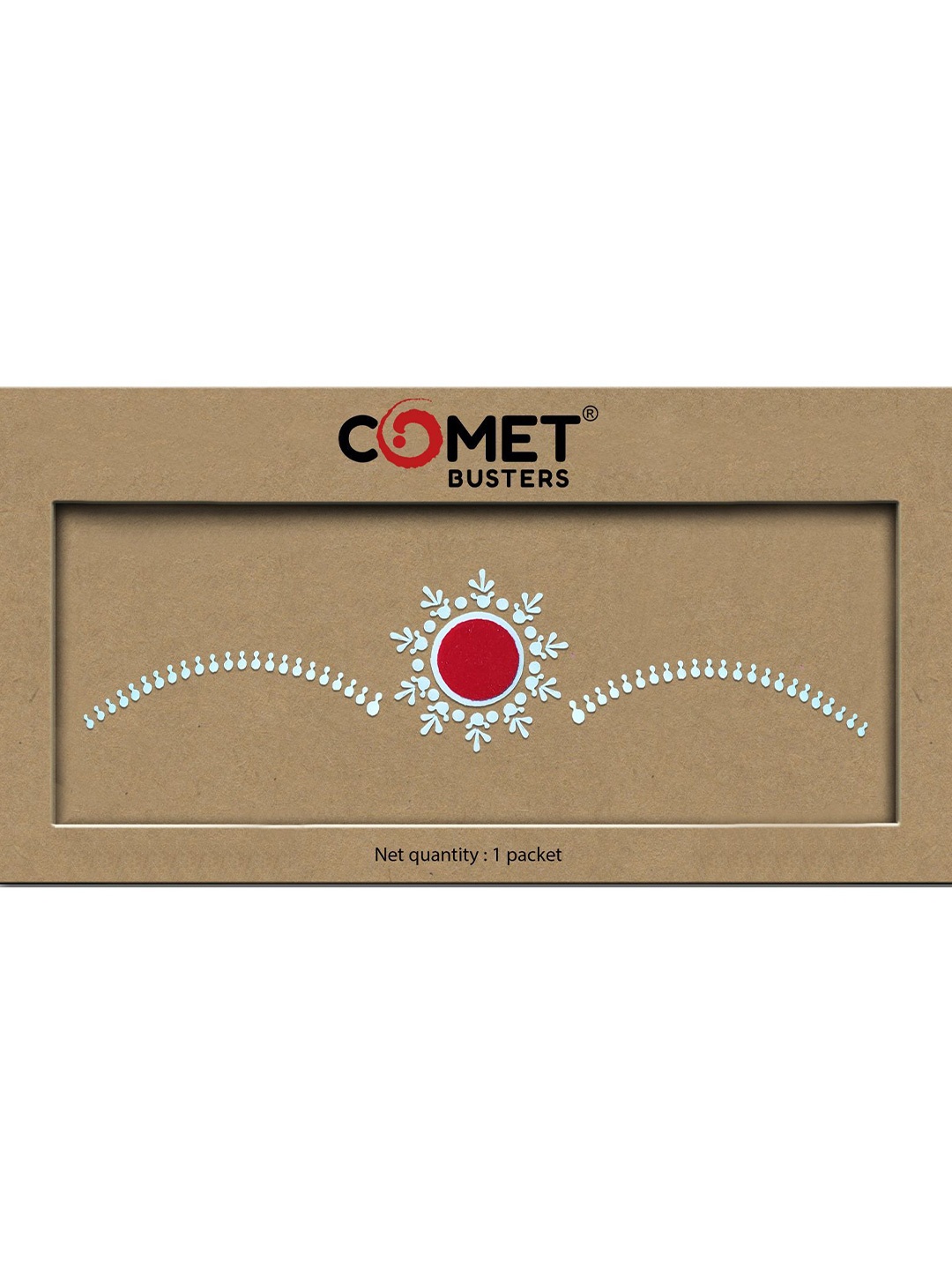 

Comet Busters Beautiful Traditional Ethnic Motifs Bindi - White & Red
