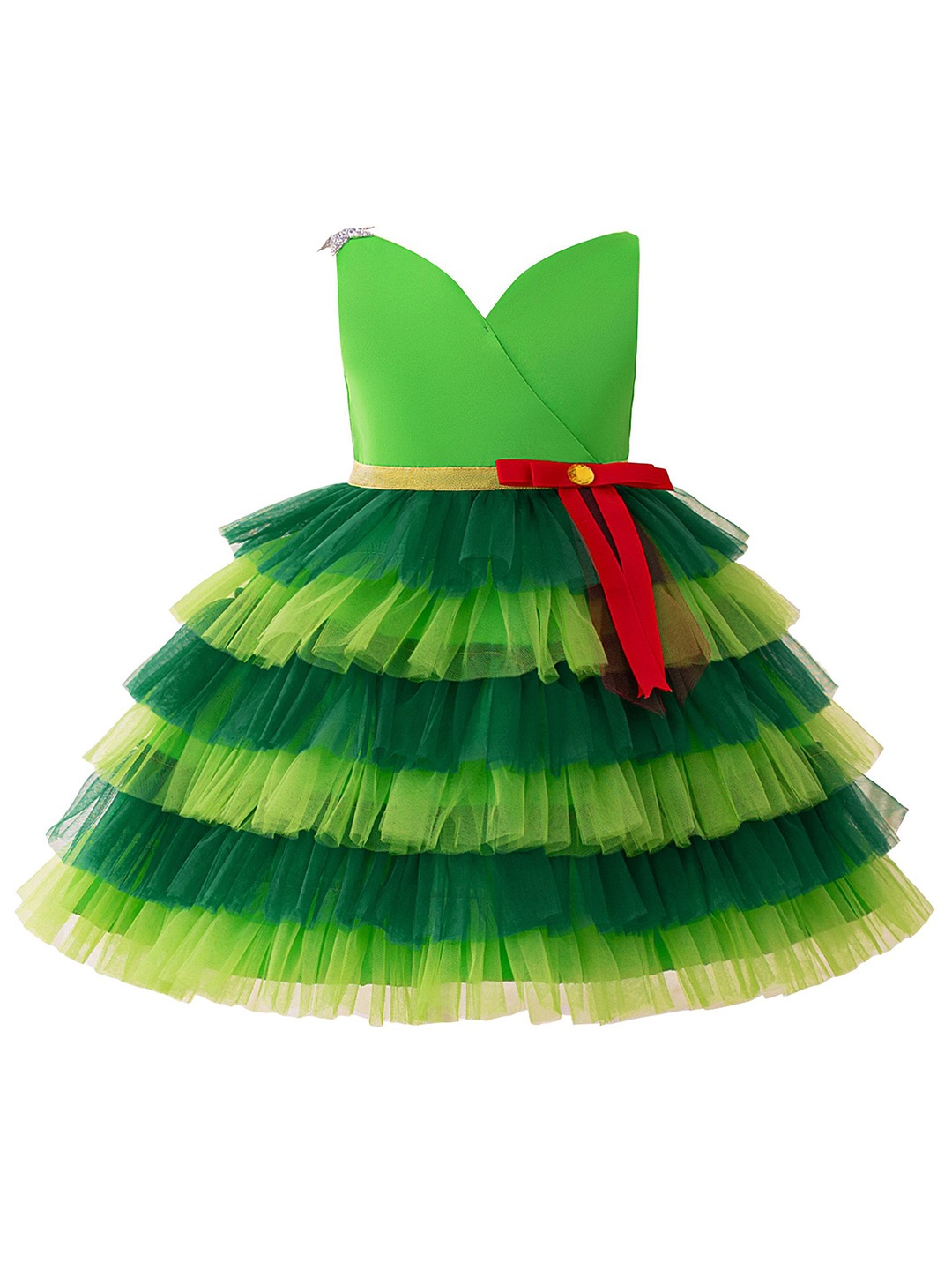 

StyleCast x Revolte Girls Ruffled Fit and Flare Dress, Green