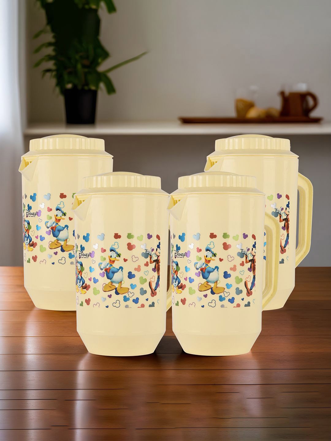 

Kuber Industries Cream-Coloured 4 Pieces Printed Water Jugs-2L