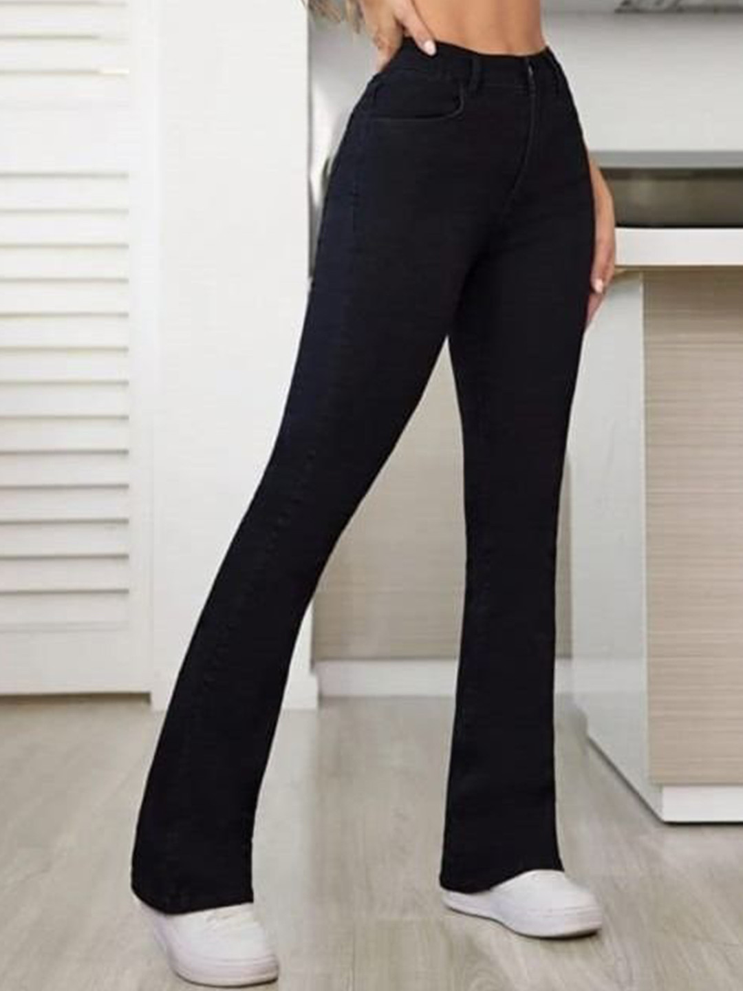

BROADSTAR Women Smart Bootcut High-Rise Stretchable Jeans, Black