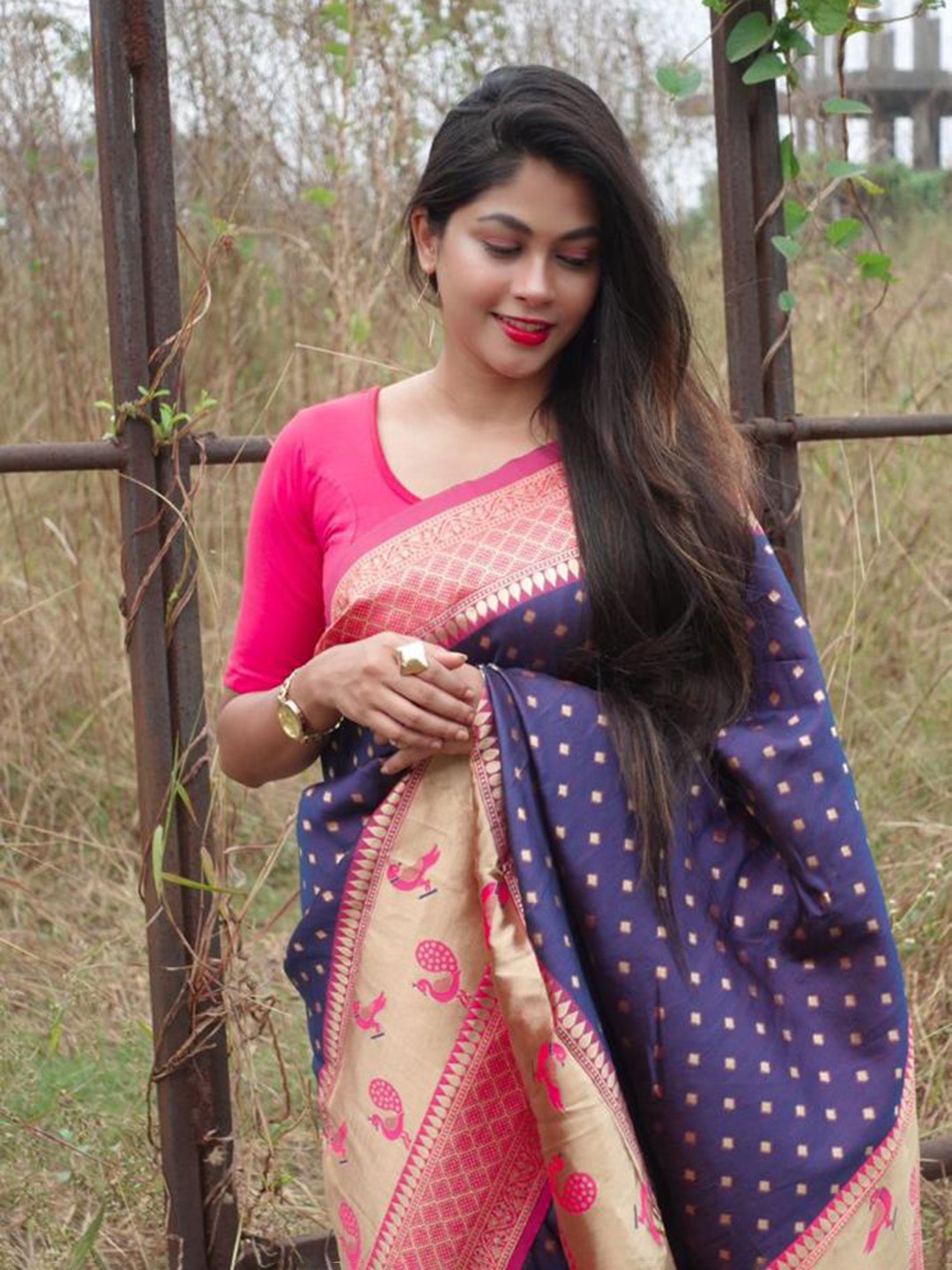 

Visit Wear Woven Design Zari Pure Silk Banarasi Saree, Blue