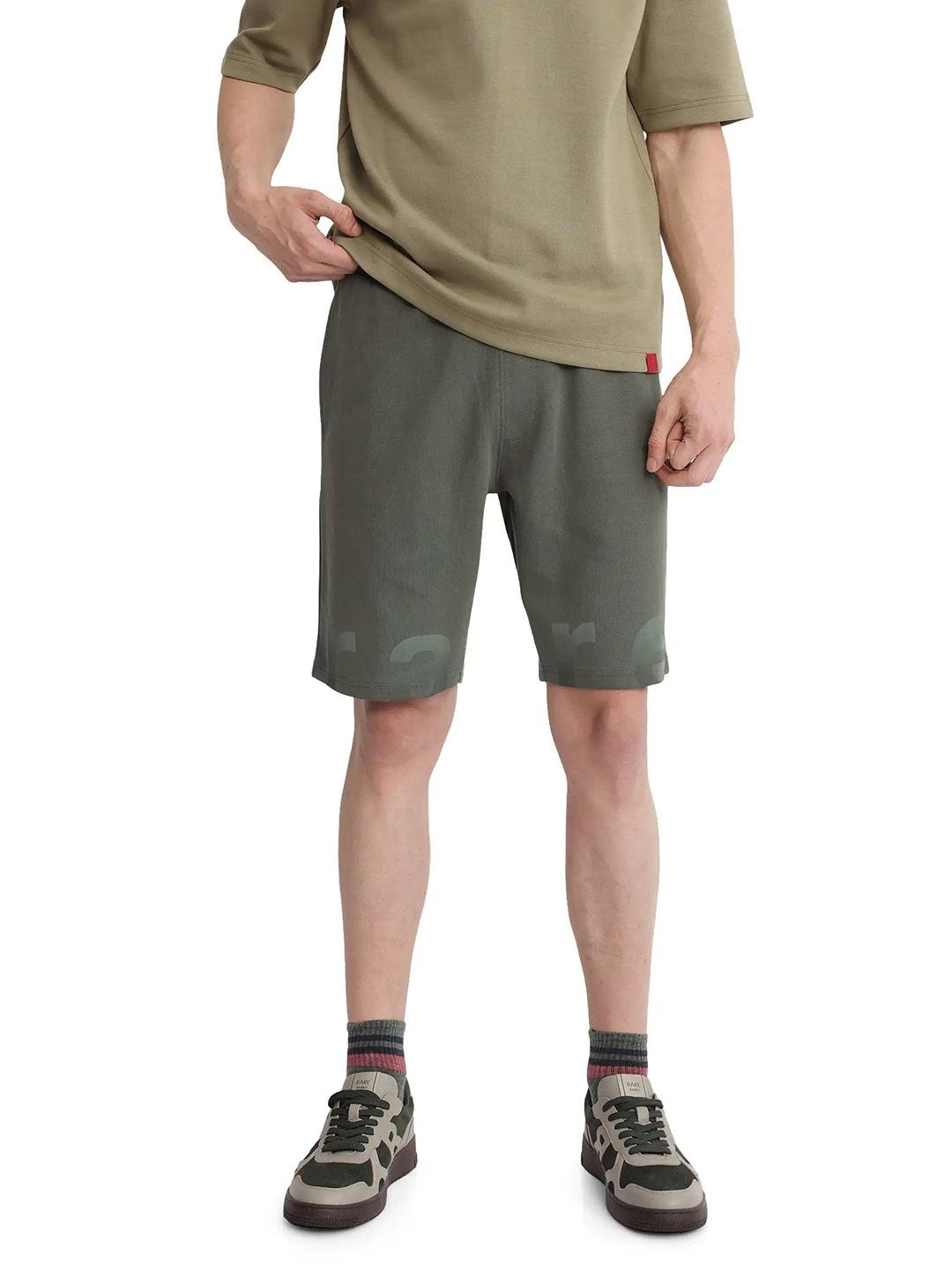 

RARE RABBIT Men Printed Shorts, Green