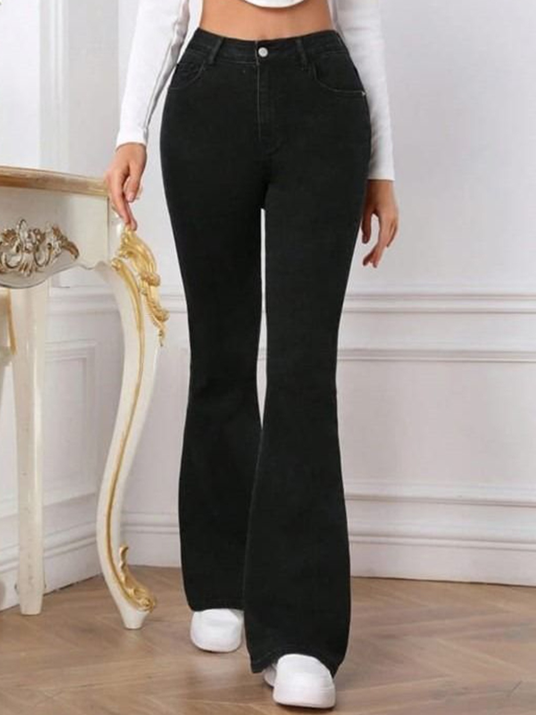 

Next One Women Smart Bootcut High-Rise Stretchable Jeans, Black