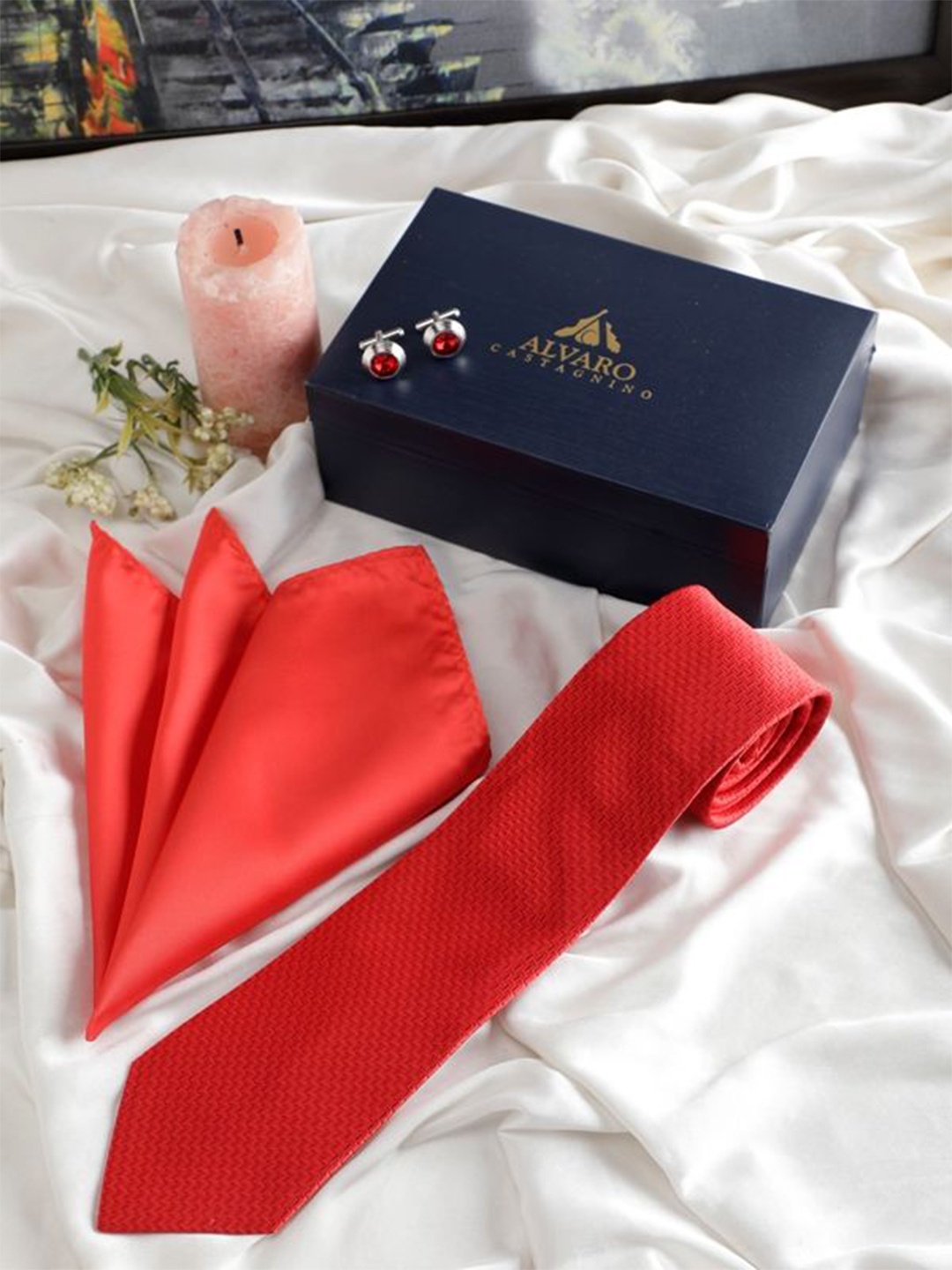 

Alvaro Castagnino Men Accessory Gift Set, Red