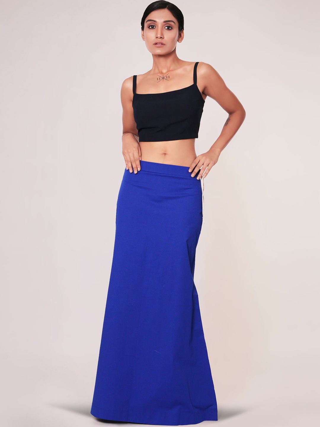 

I AM BY DOLLY JAIN D'coat Simple Petticoat Saree Shapewear, Navy blue