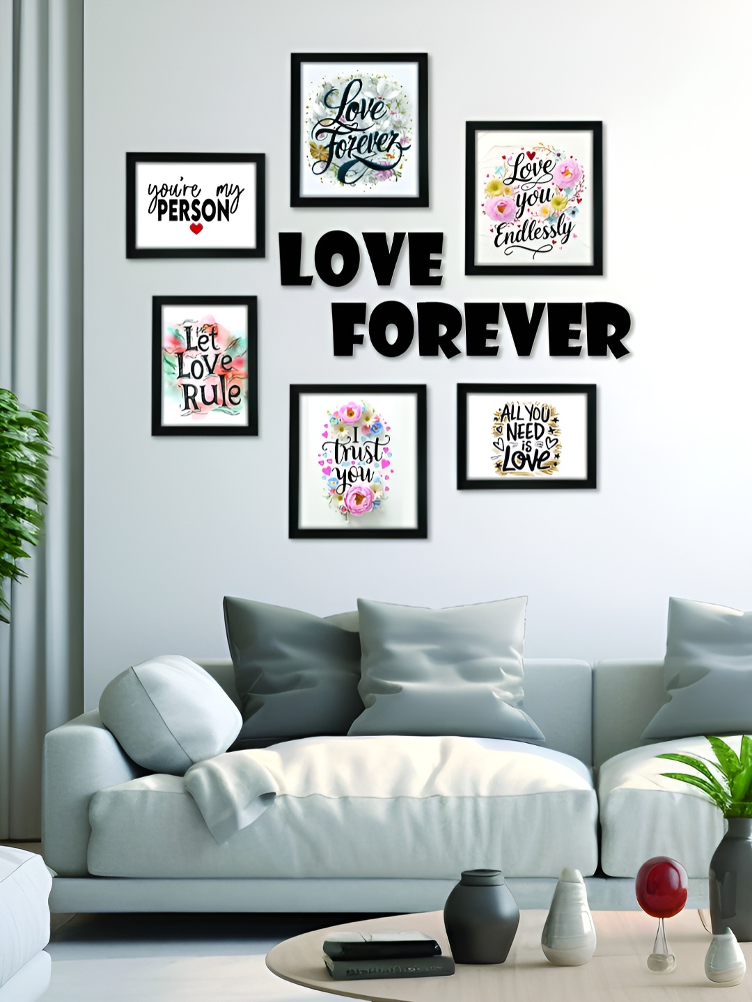 

RANDOM Black & White 6 Pieces Wall Photo Frames