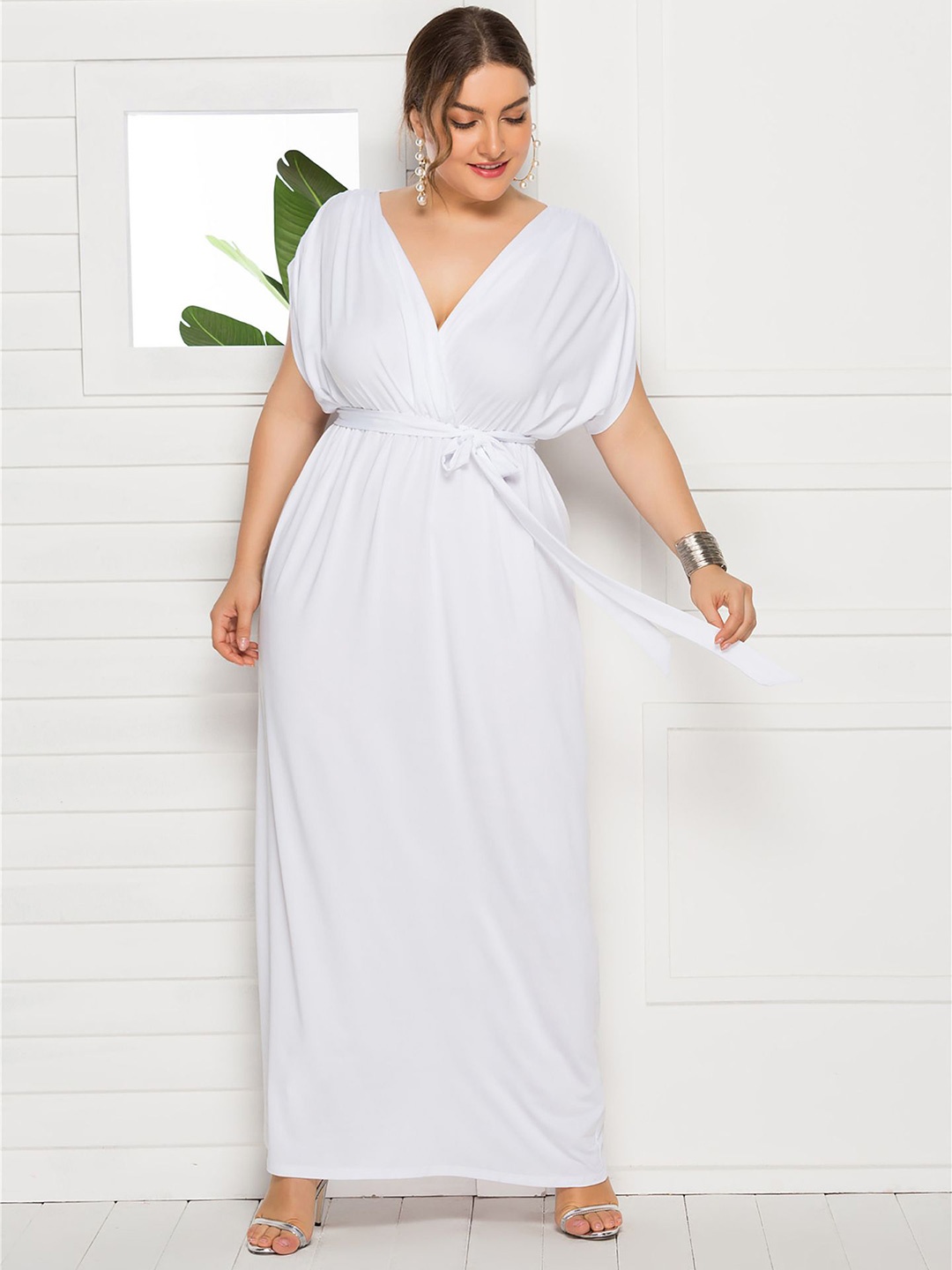 

StyleCast Curve Women V-Neck Fit & Flare Maxi Dress, White