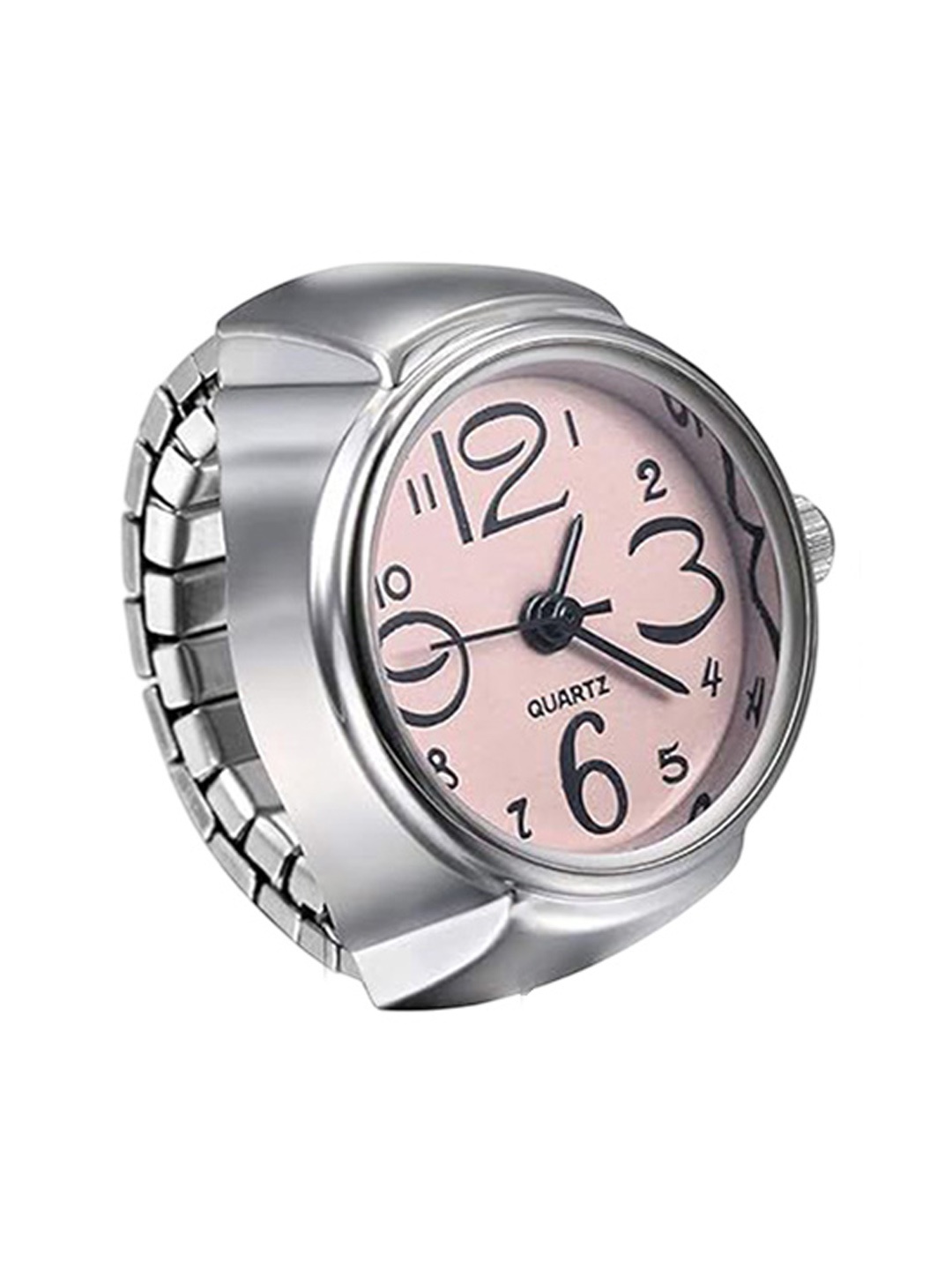 

RHOSYN Silver Plated Watch Finger Ring, Pink