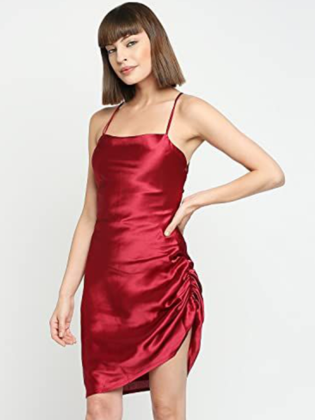 

AMMARZO Women Bandeau Dress, Red