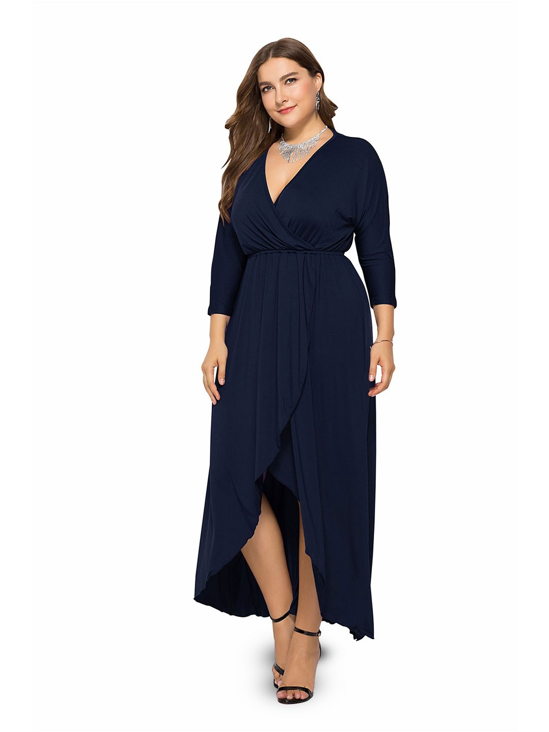 

StyleCast Curve Women Plus Size V-Neck Fit and Flare Maxi Dress, Blue