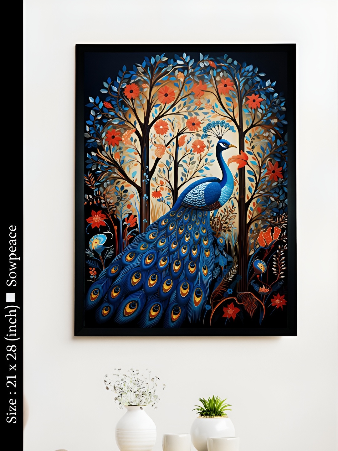 

SOWPEACE Blue & Orange 1 Piece Canvas Abstract Wall Photographs