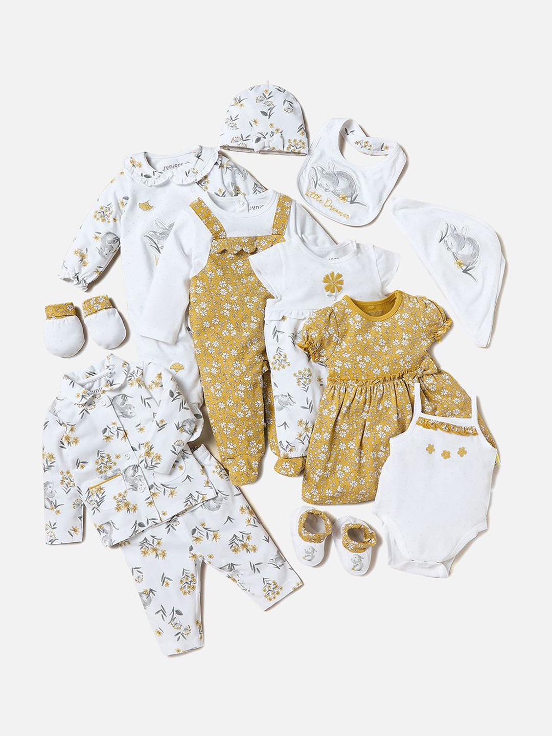 

Juniors by Babyshop Infant Girls Pack Of 2 Printed Mittens, White