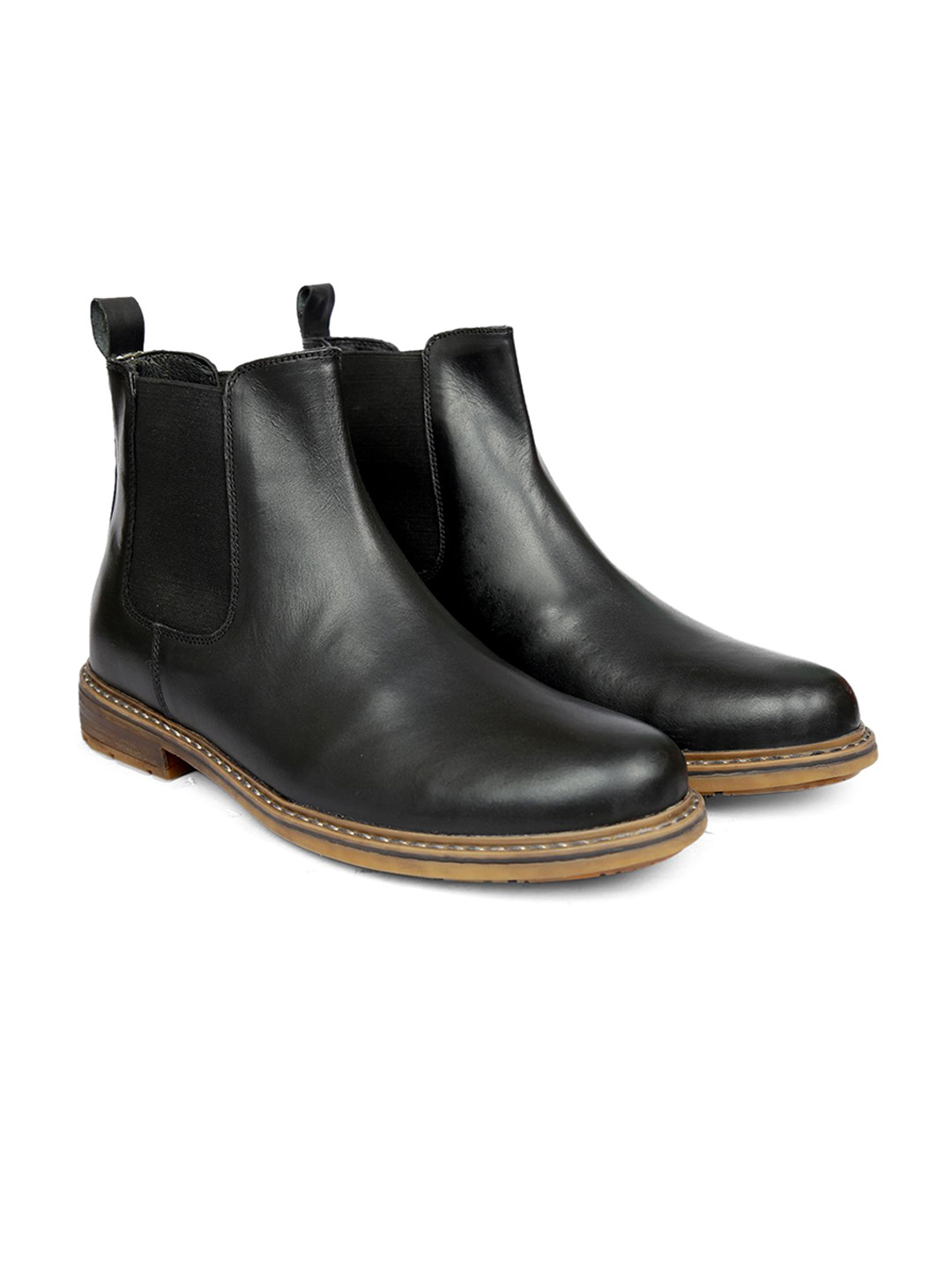 

The Roadster Lifestyle Co Men Leather Chelsea Boots, Black