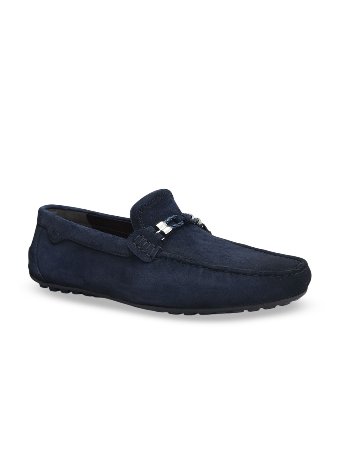 

ROSSO BRUNELLO Men Leather Formal Loafers Shoes, Navy blue