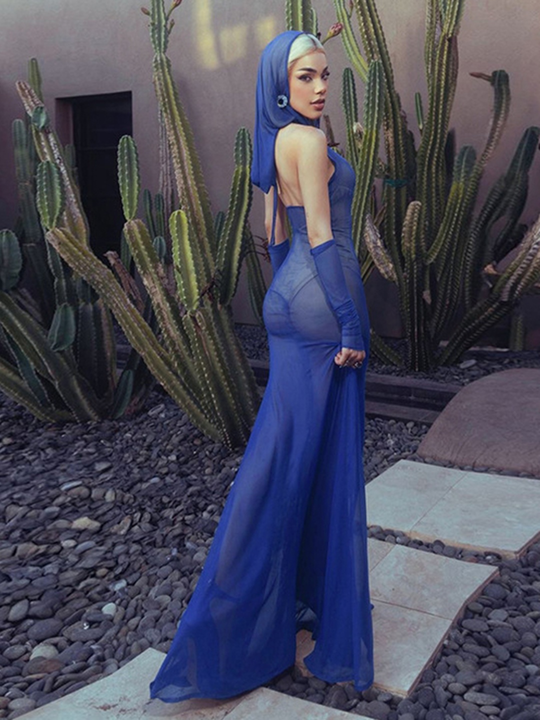

LULU & SKY Print Maxi Dress, Blue