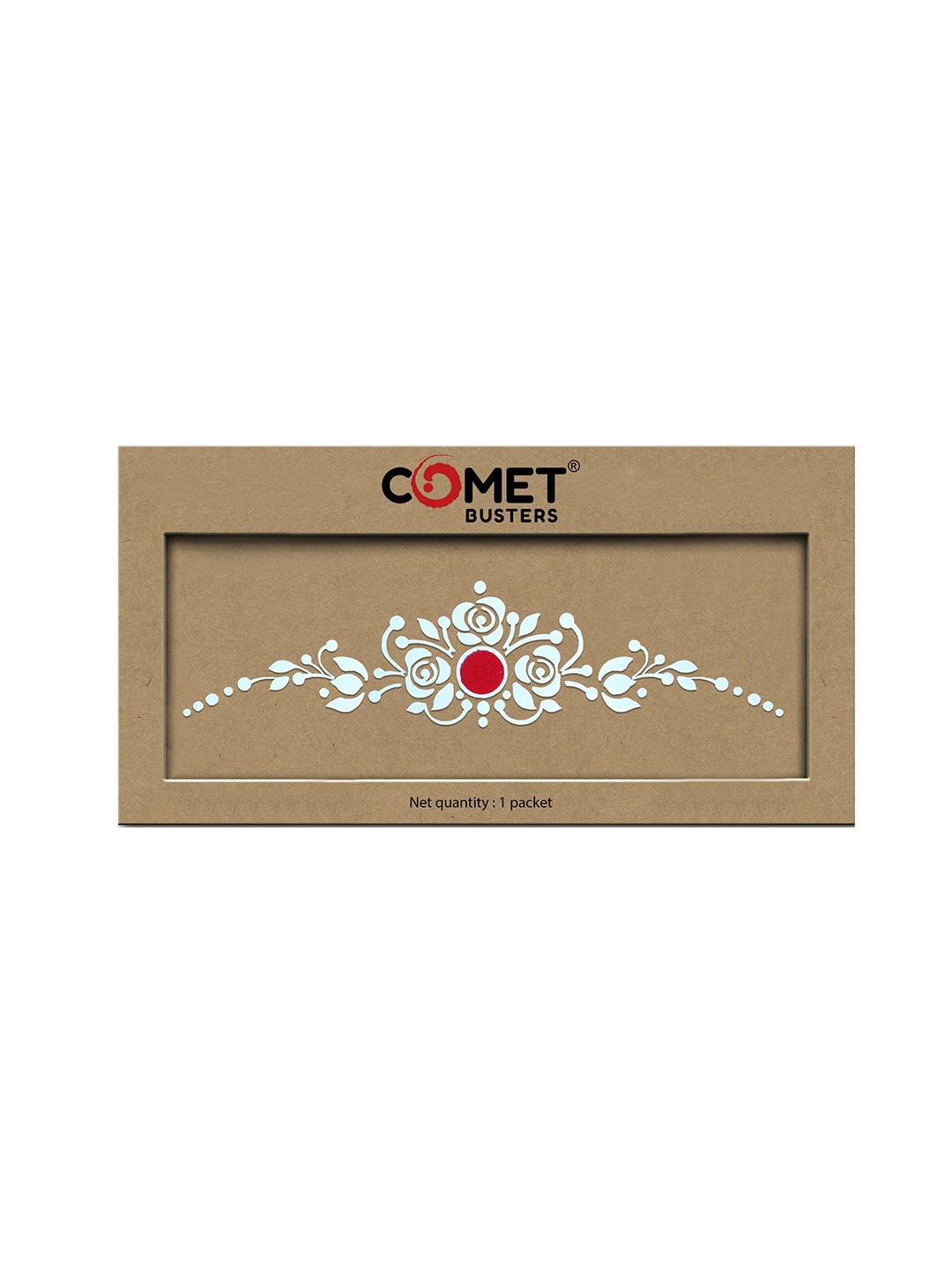 

Comet Busters Beautiful Traditional Ethnic Motifs Bindi - White & Red