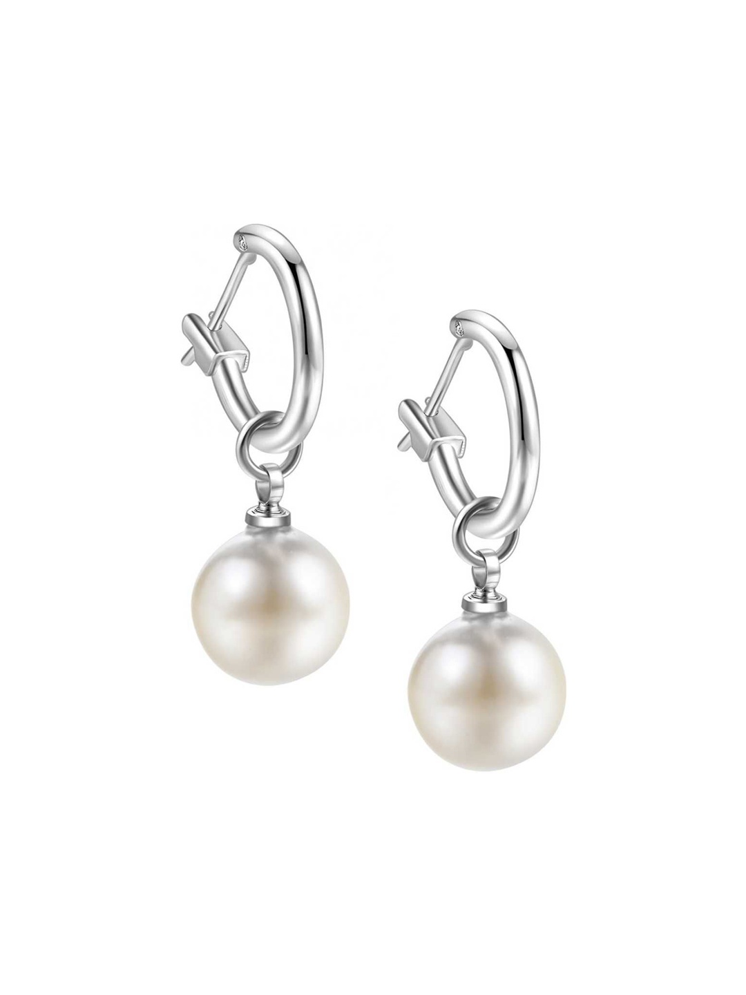 

Nilu's Collection Silver-Plated Pearls Beaded Drop Earrings