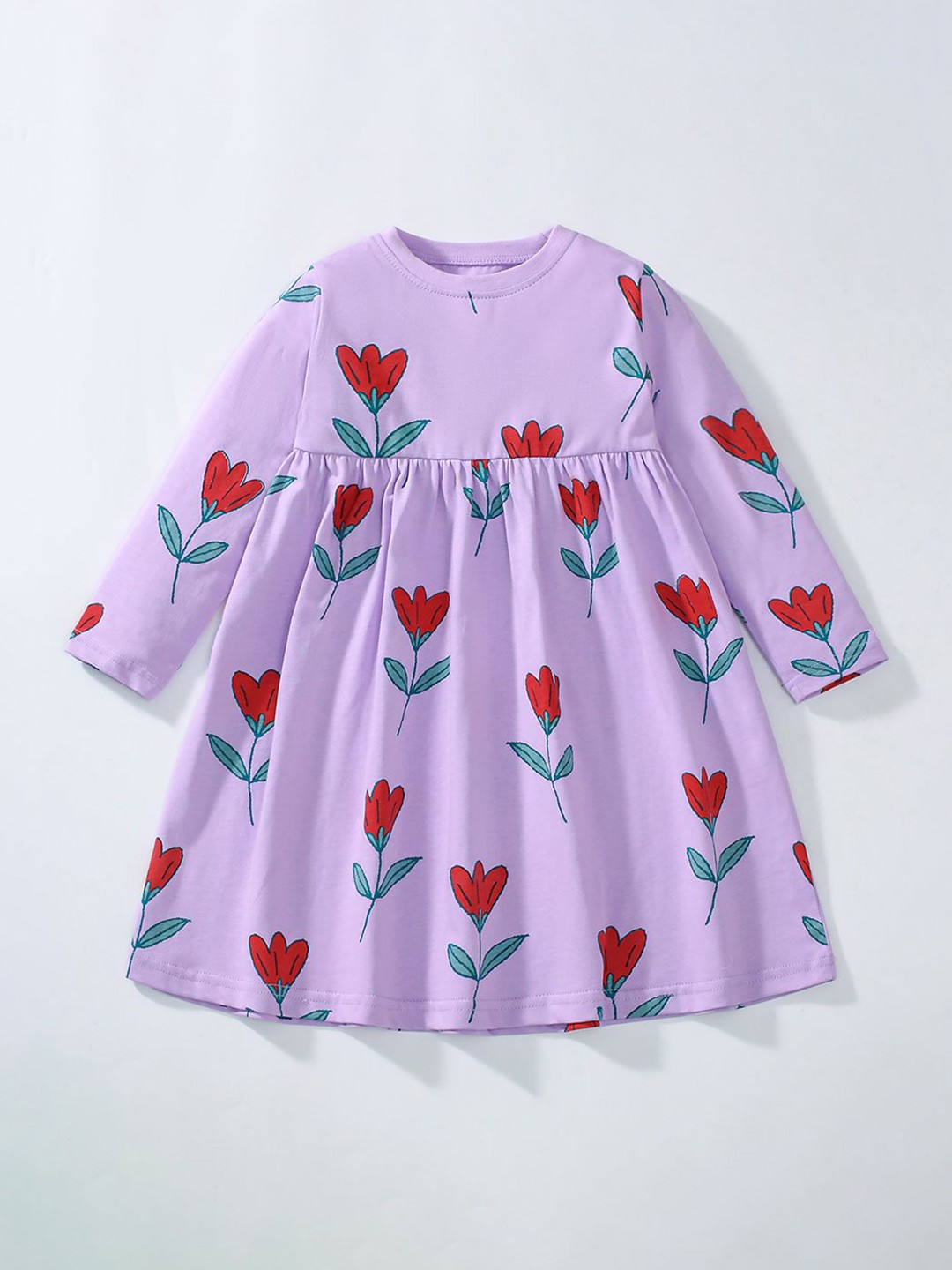 

JC SPARKLE Girls Cotton Fit & Flare Dress, Purple