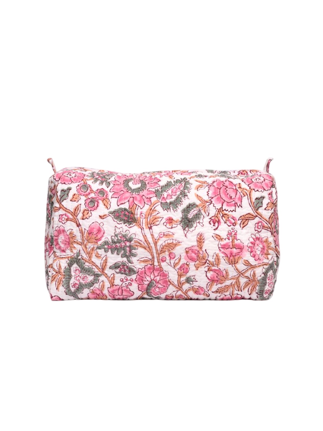 

Block N Style Unisex Floral Printed Pure Cotton Makeup Pouch, White