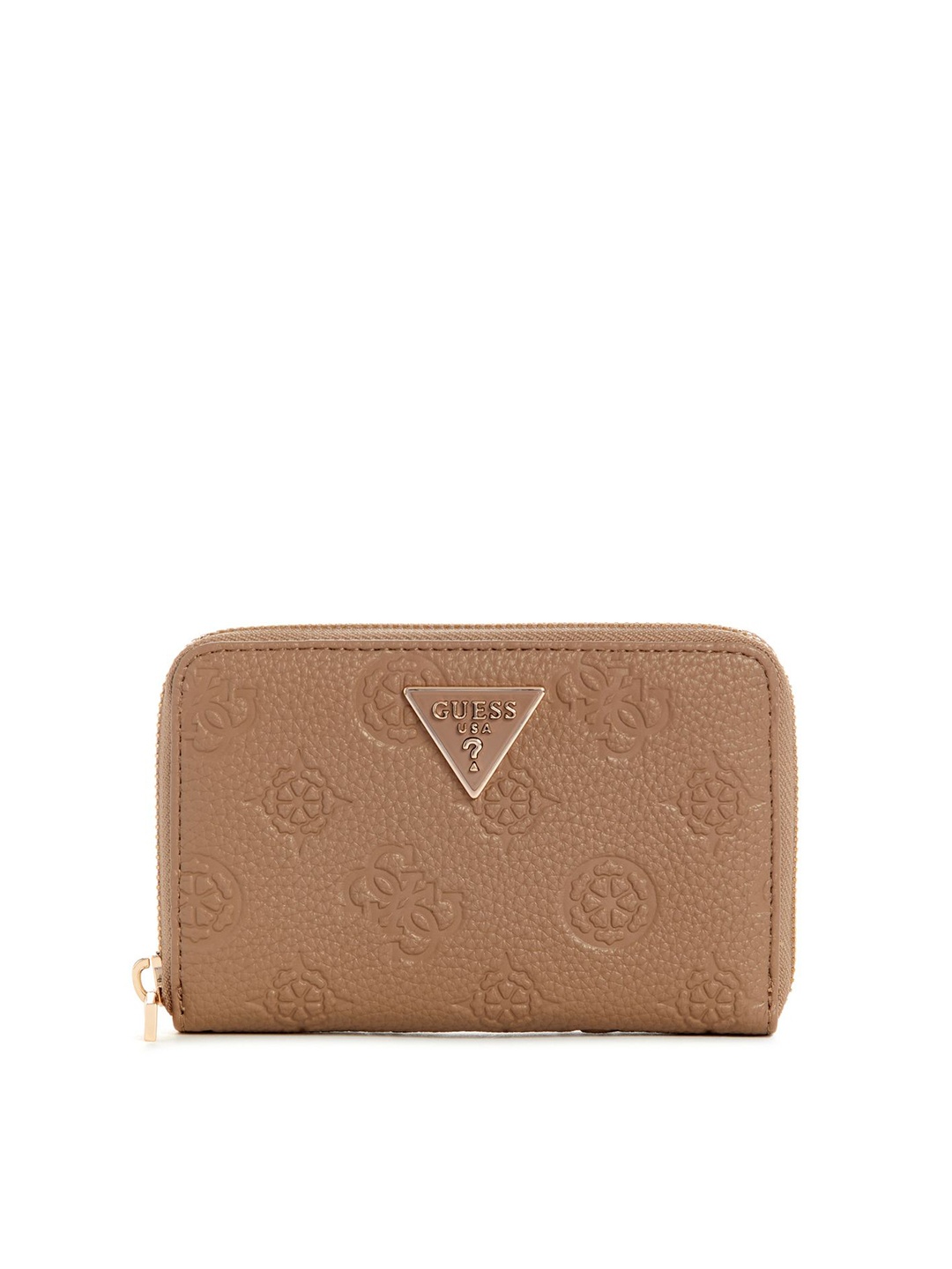 

GUESS Women Textured Zip Around Wallet, Brown