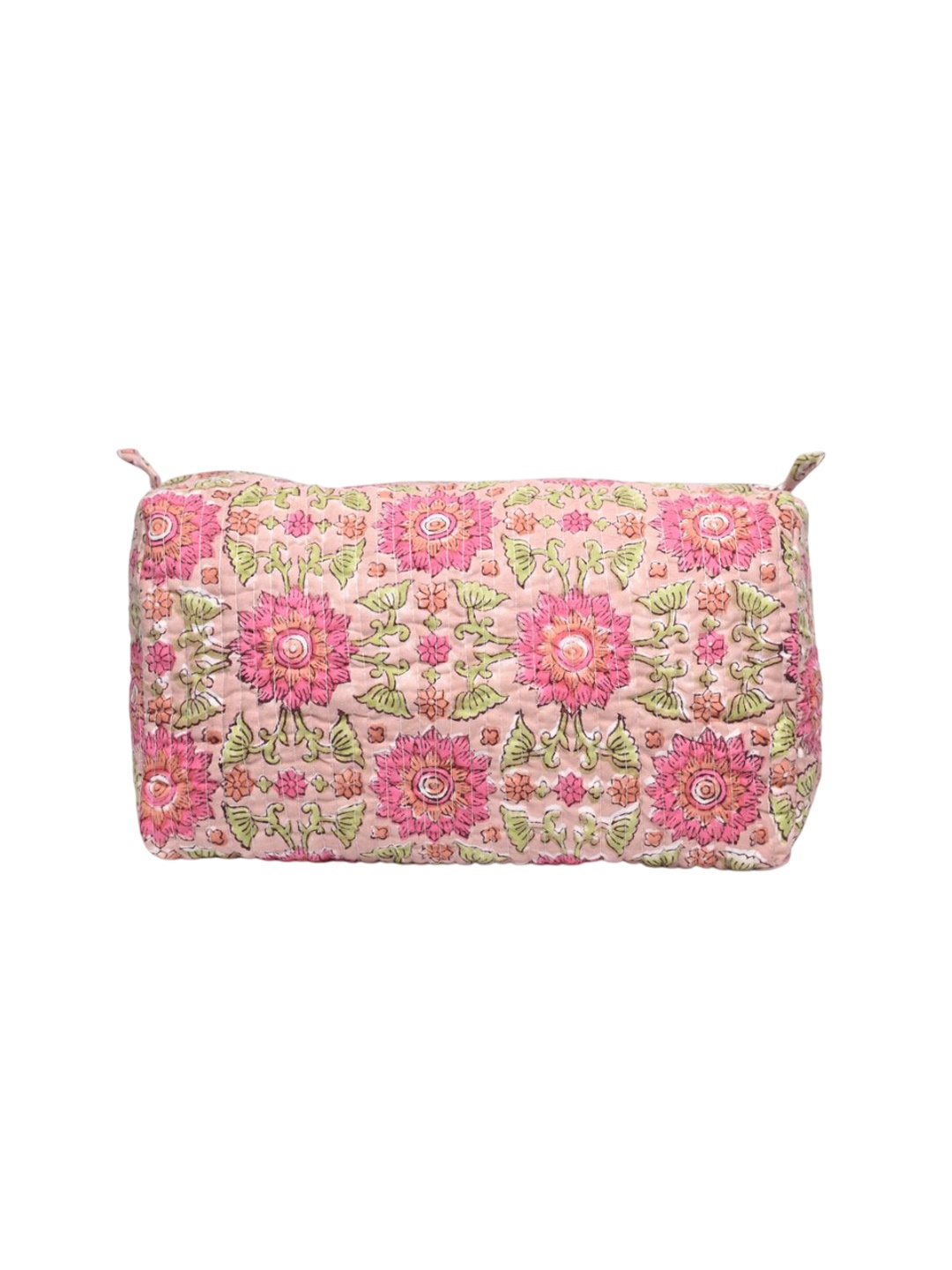 

Block N Style Printed Cotton Quilted Makeup Pouch, Green